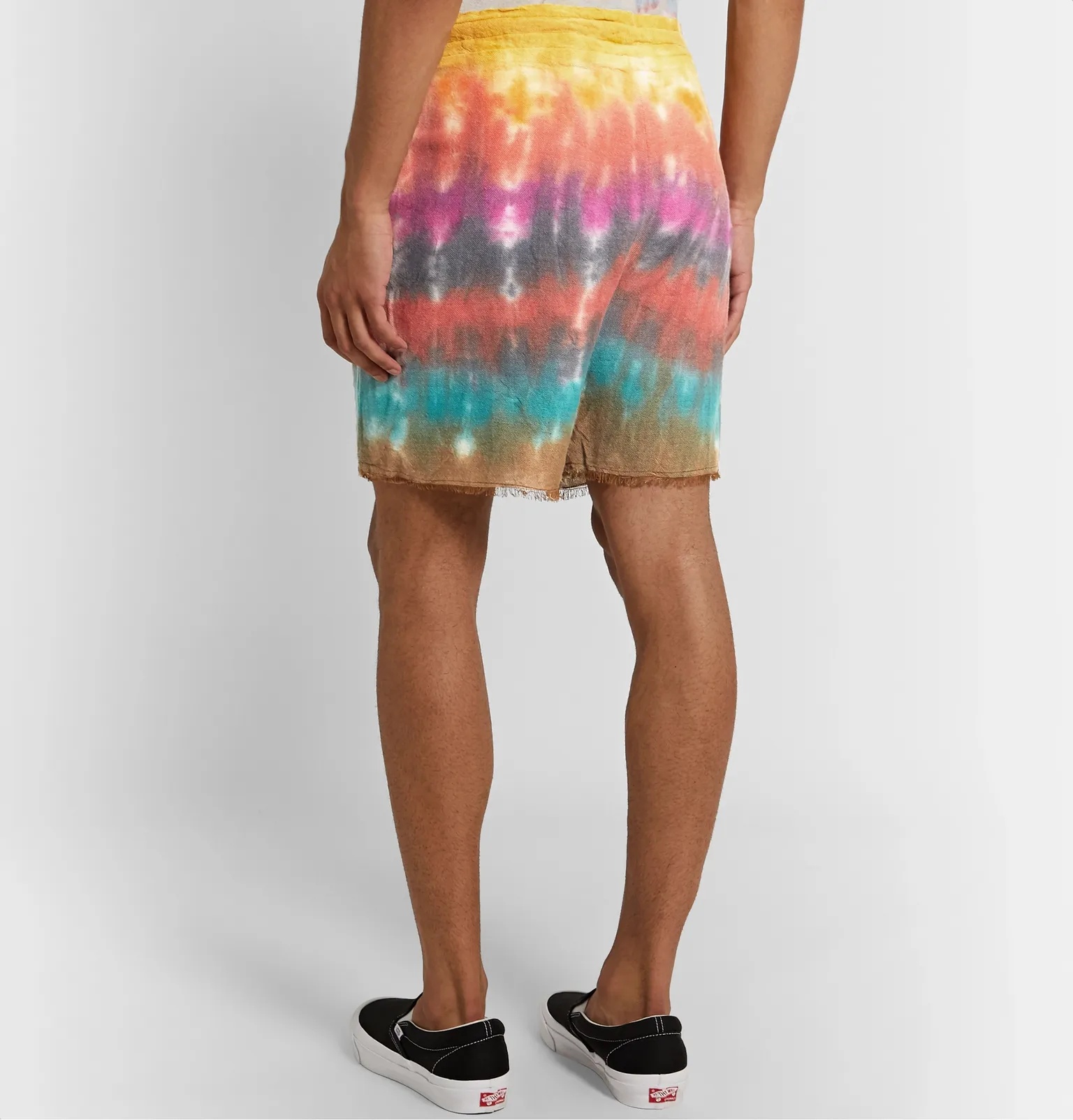 Wacky Boomslang Tie-Dyed Wool, Cashmere and Cotton-Blend Drawstring Shorts - 4