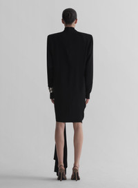 MUGLER black cascade boxy dress - 26W1RO1884196 | REVERSIBLE
