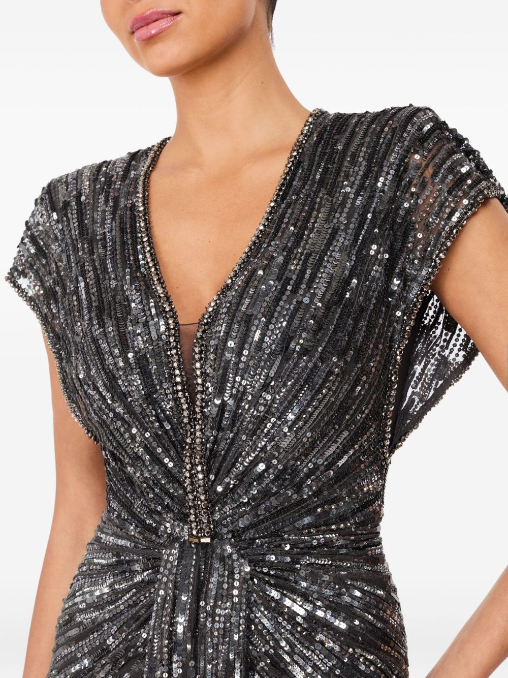 Zola sequin-embellished V-neck maxi dress - 4