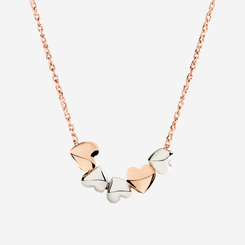 DoDo Rose Gold & Silver Heart Necklace outlook