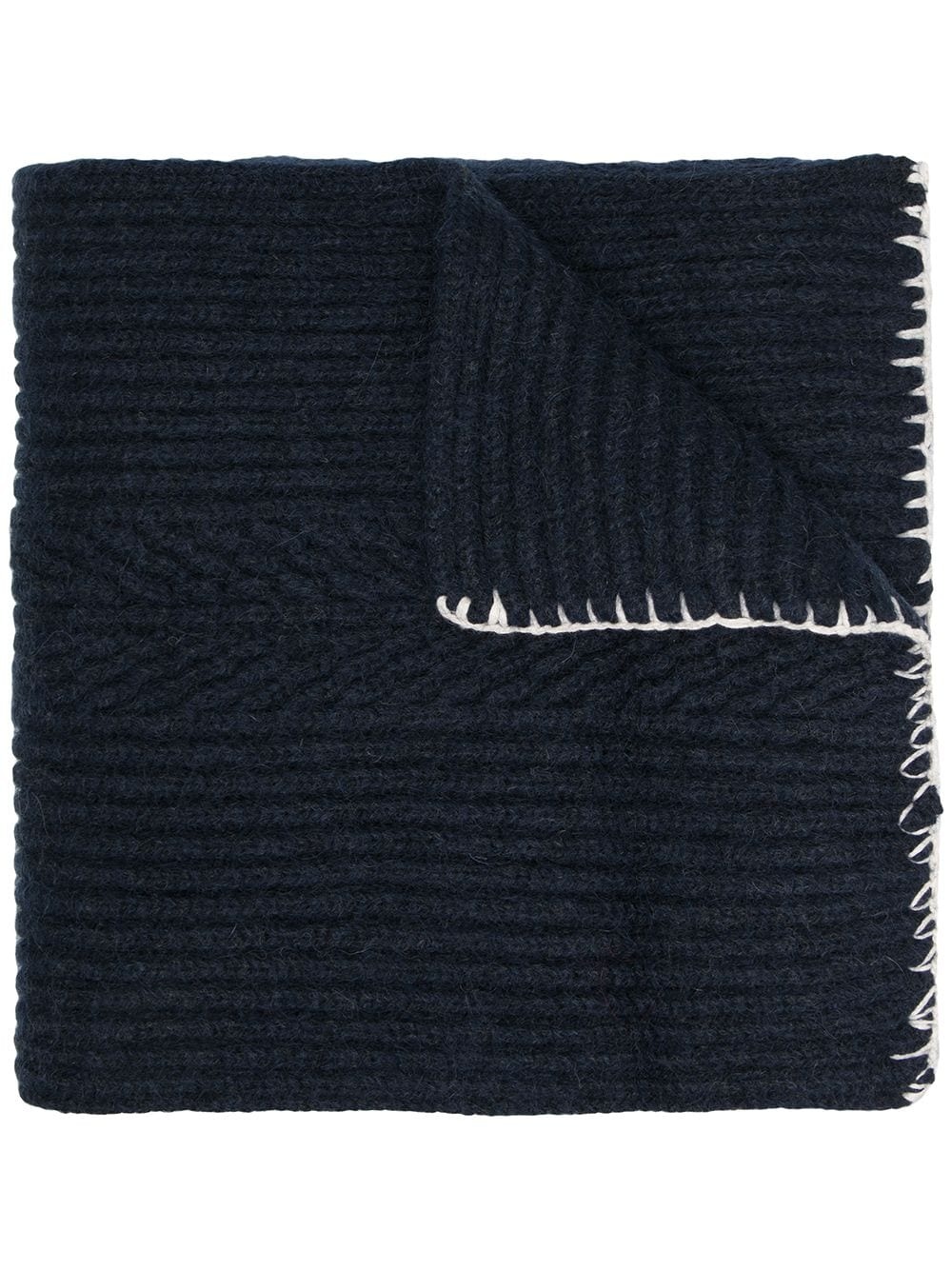 contrasting trim ribbed scarf - 1