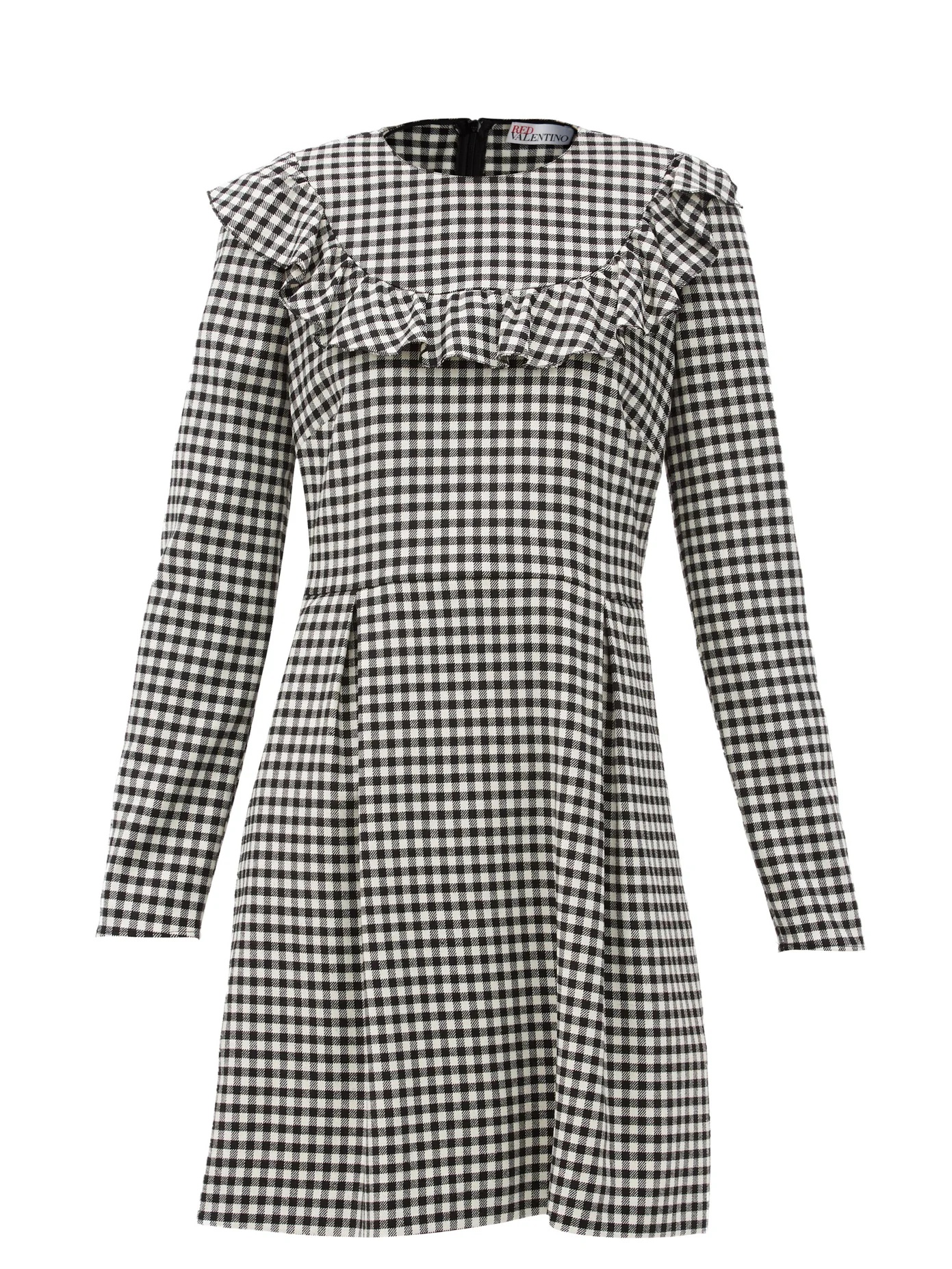 Gingham-check jersey mini dress - 1