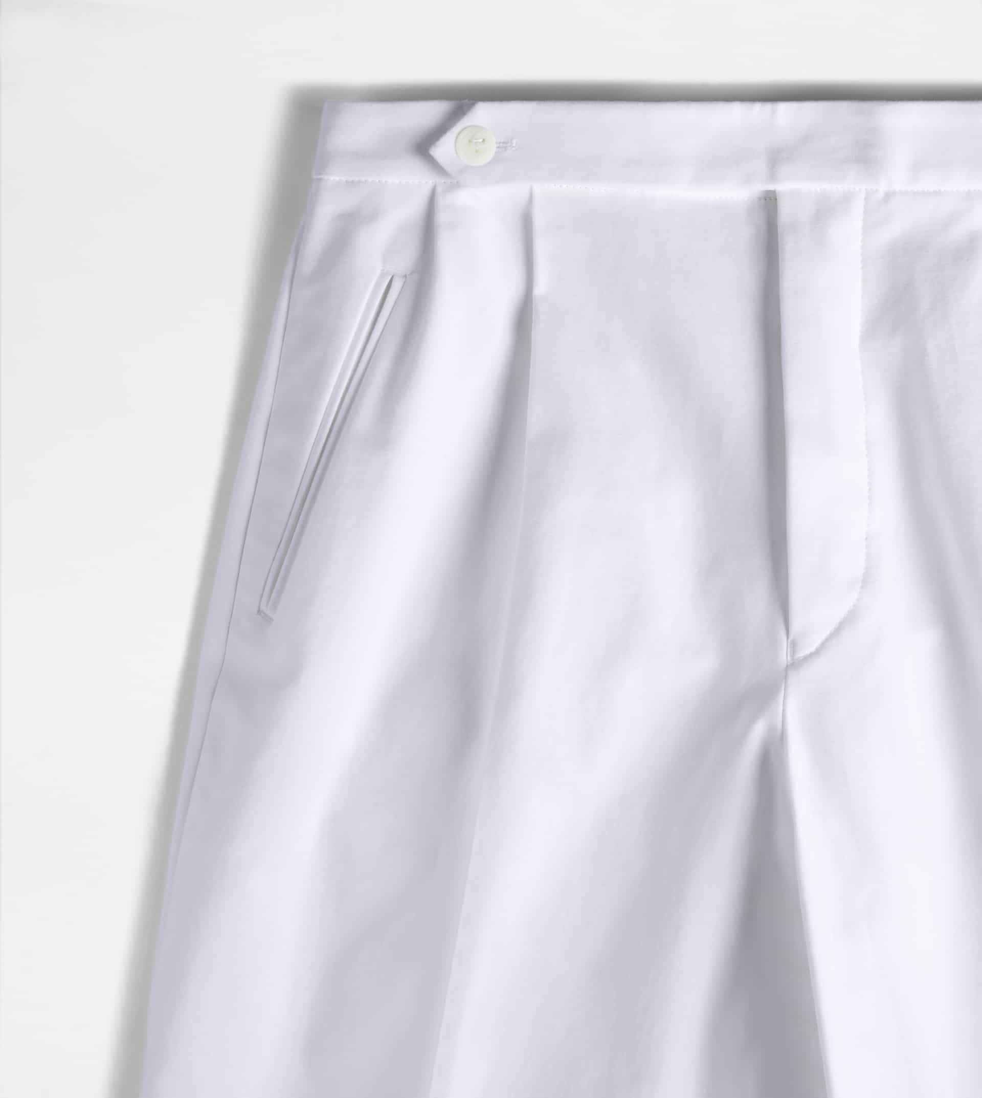 PANTS IN STRETCH COTTON - WHITE - 8