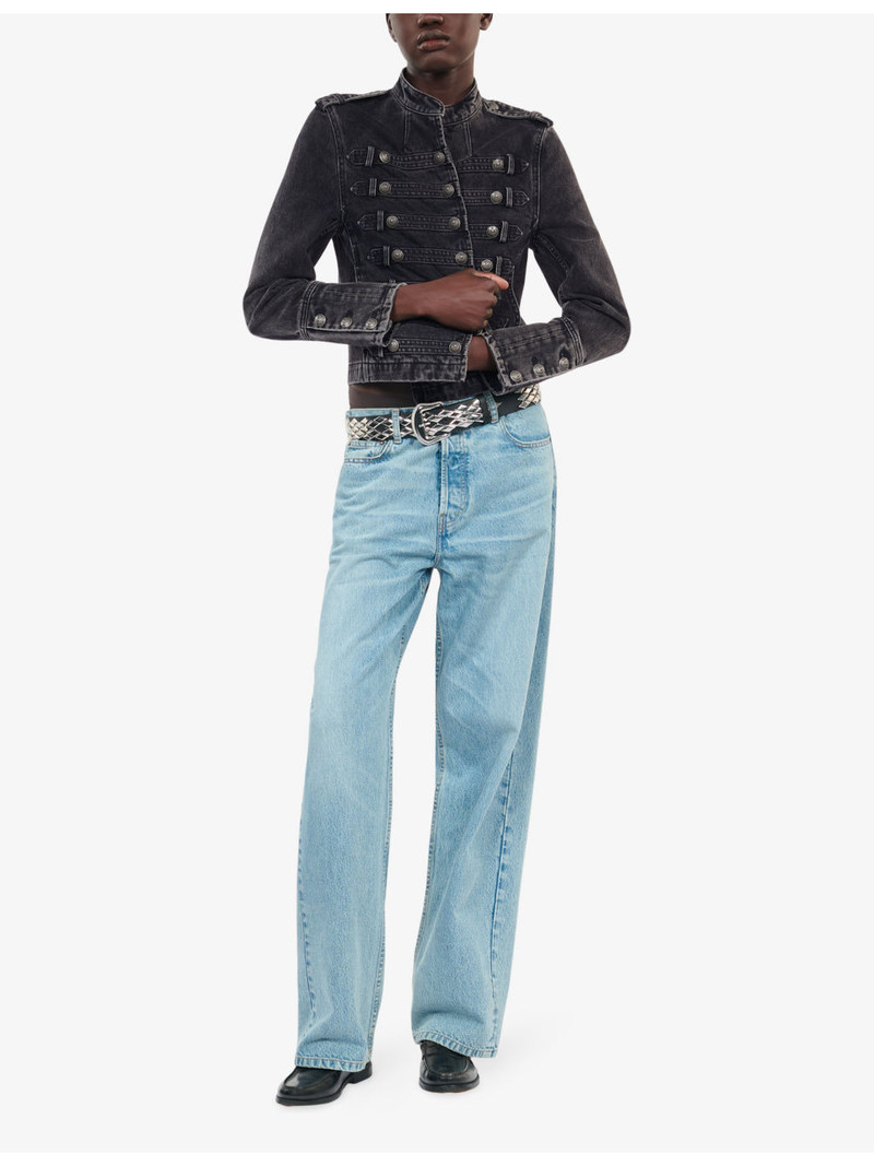 The Kooples Button-embellished slim-fit denim jacket outlook