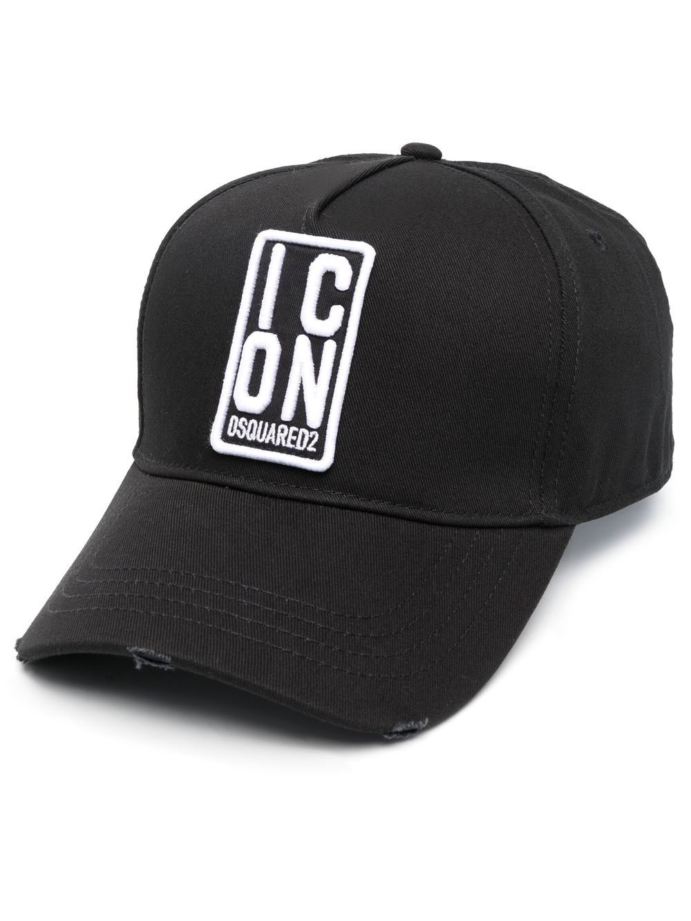 Icon-embroidered cotton baseball cap - 1
