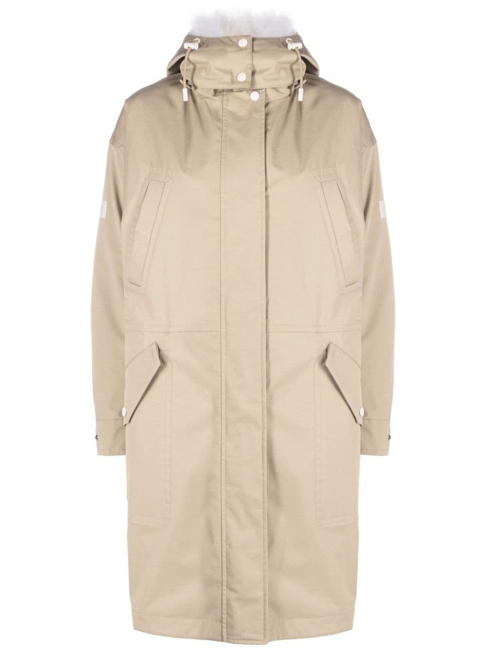 hooded midi parka - 1