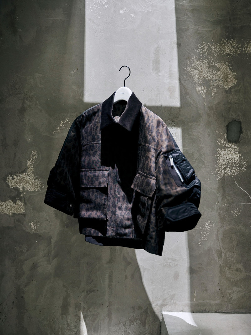 sacai Leopard Print x Nylon Twill Jacket | REVERSIBLE