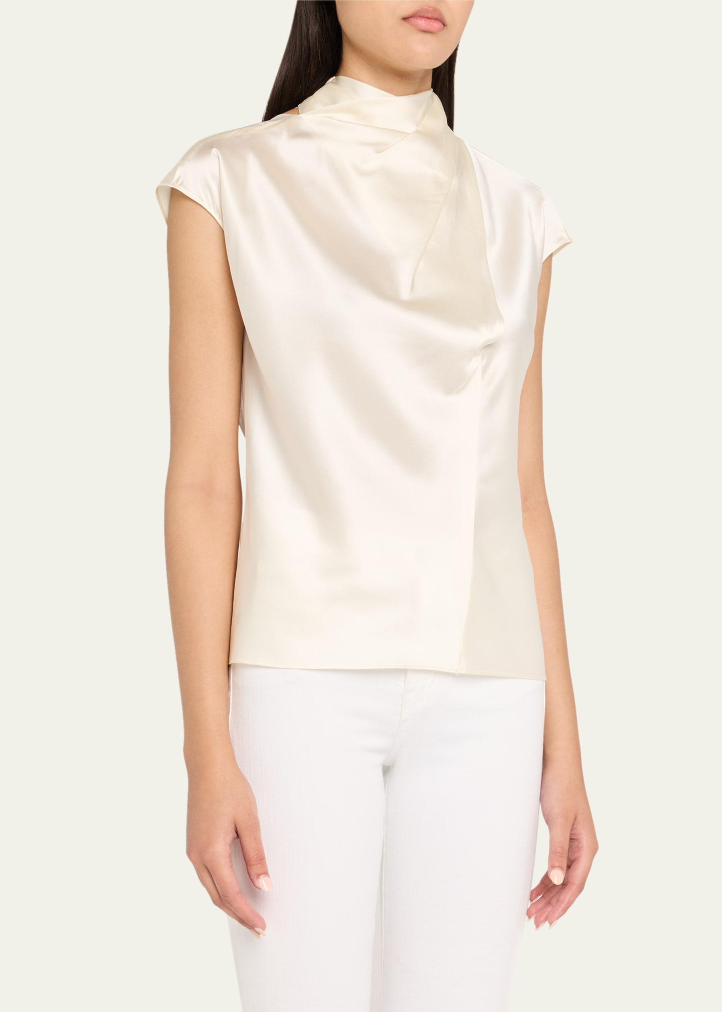 Leilany Draped Silk Top - 4