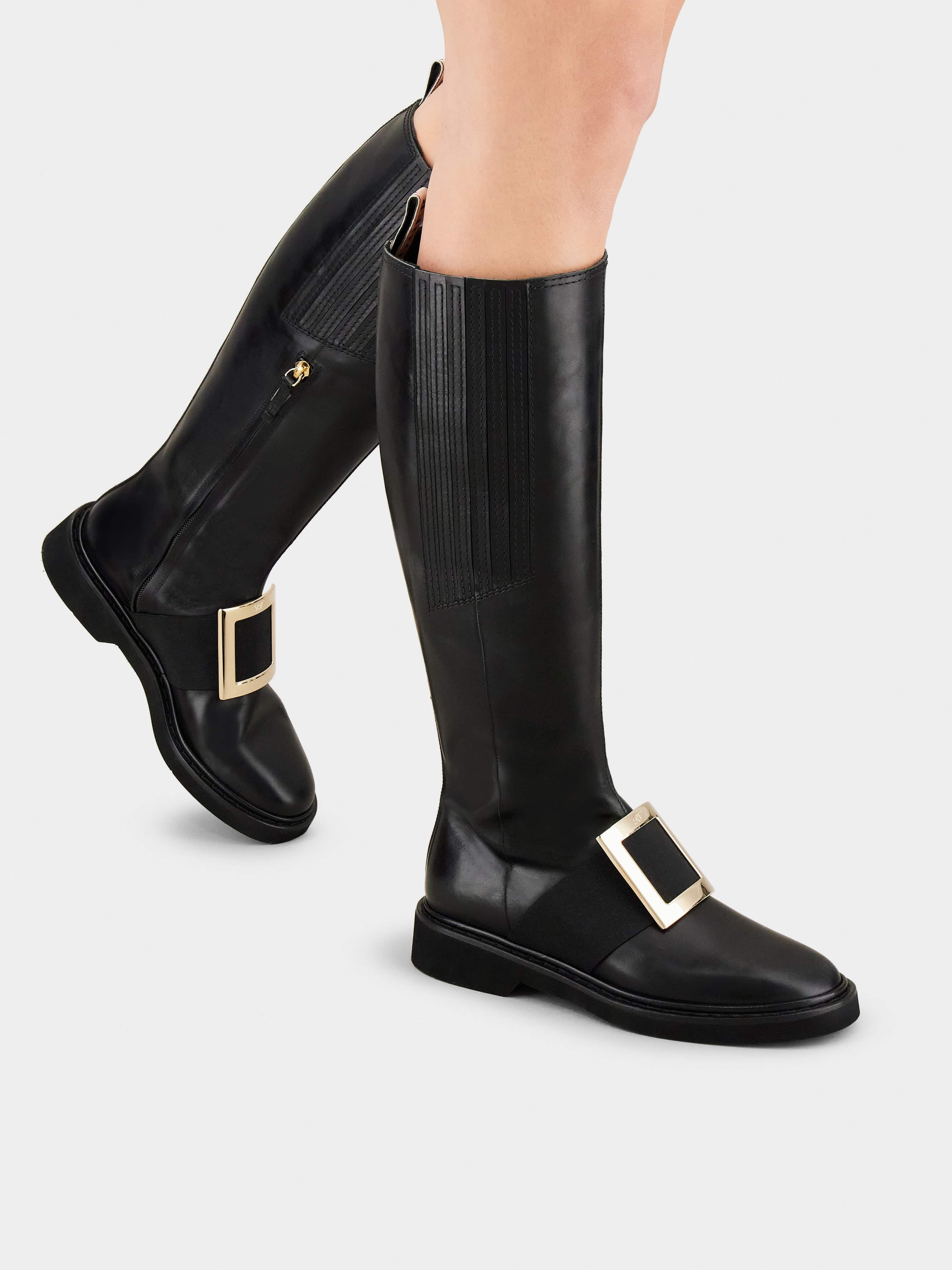 Viv' Rangers Metal Buckle Boots in Leather - 7