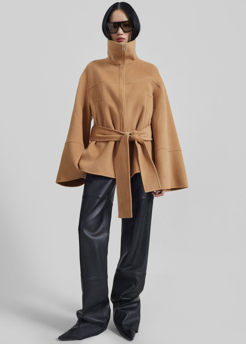 Imphal Belted Wool Jacket - Camel 8