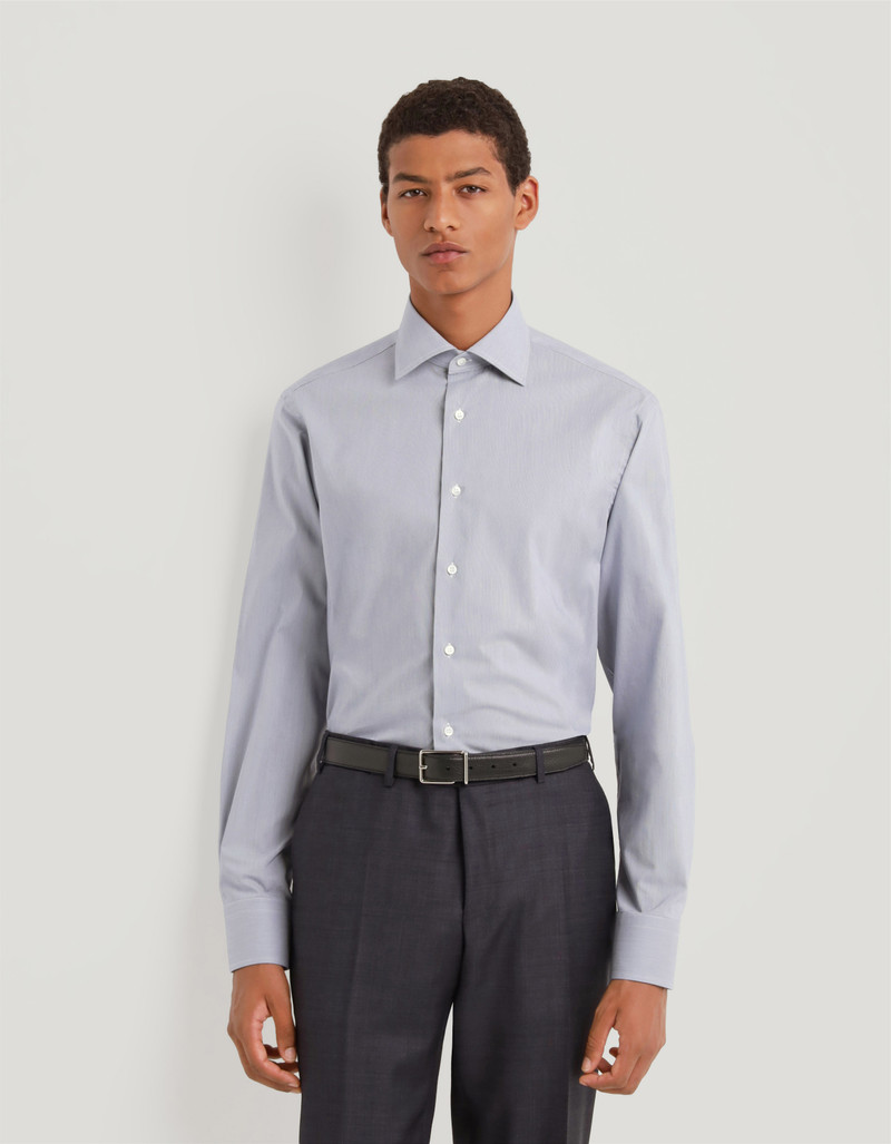 Canali GRAY REGULAR FIT STRETCH COTTON SHIRT outlook