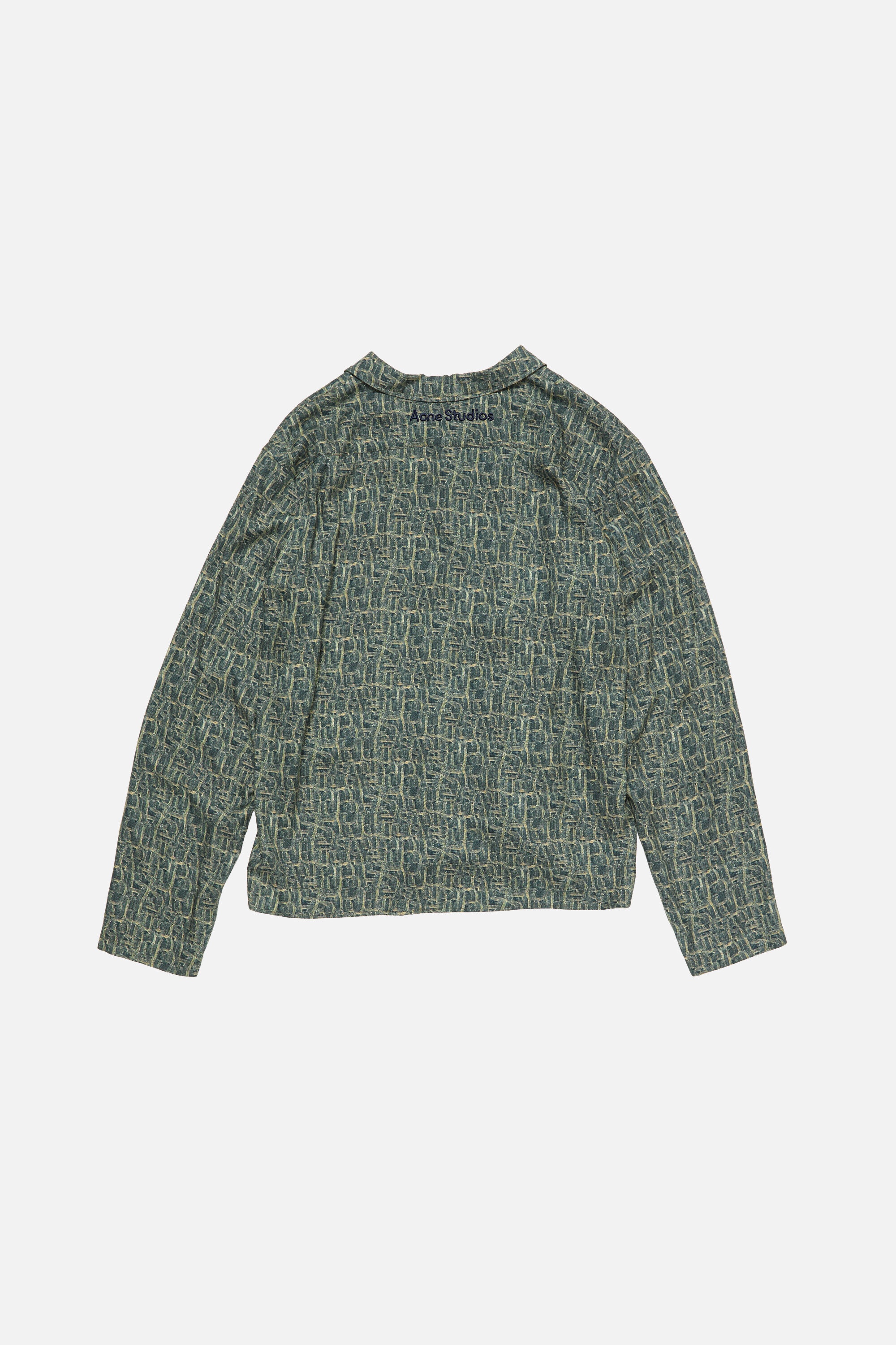 Monogram Button-Up Shirt - Blue multi - 7