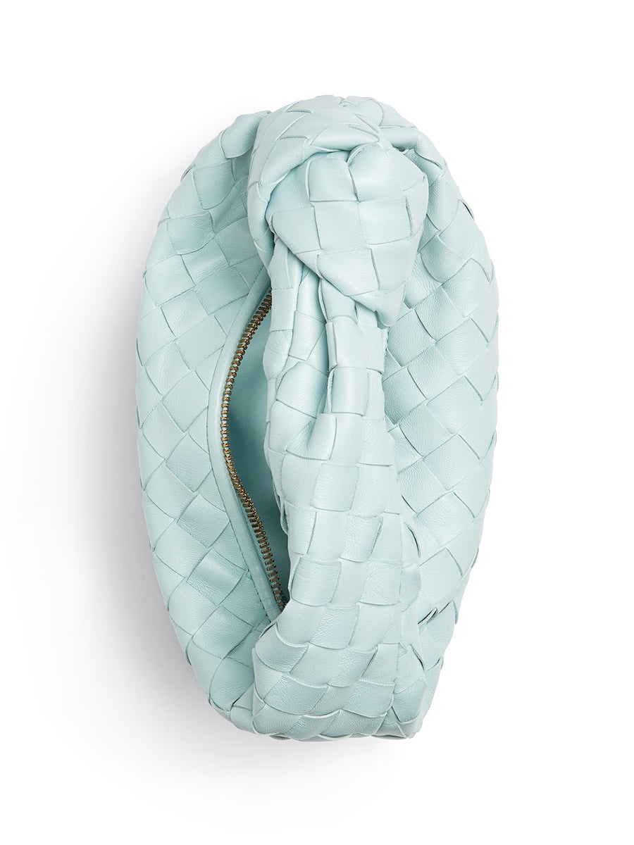 【BOTTEGA VENETA】Leather Jodie Bag Teal Washed Bottega Veneta Jodie Teen Teal Washed in Lambskin Leather