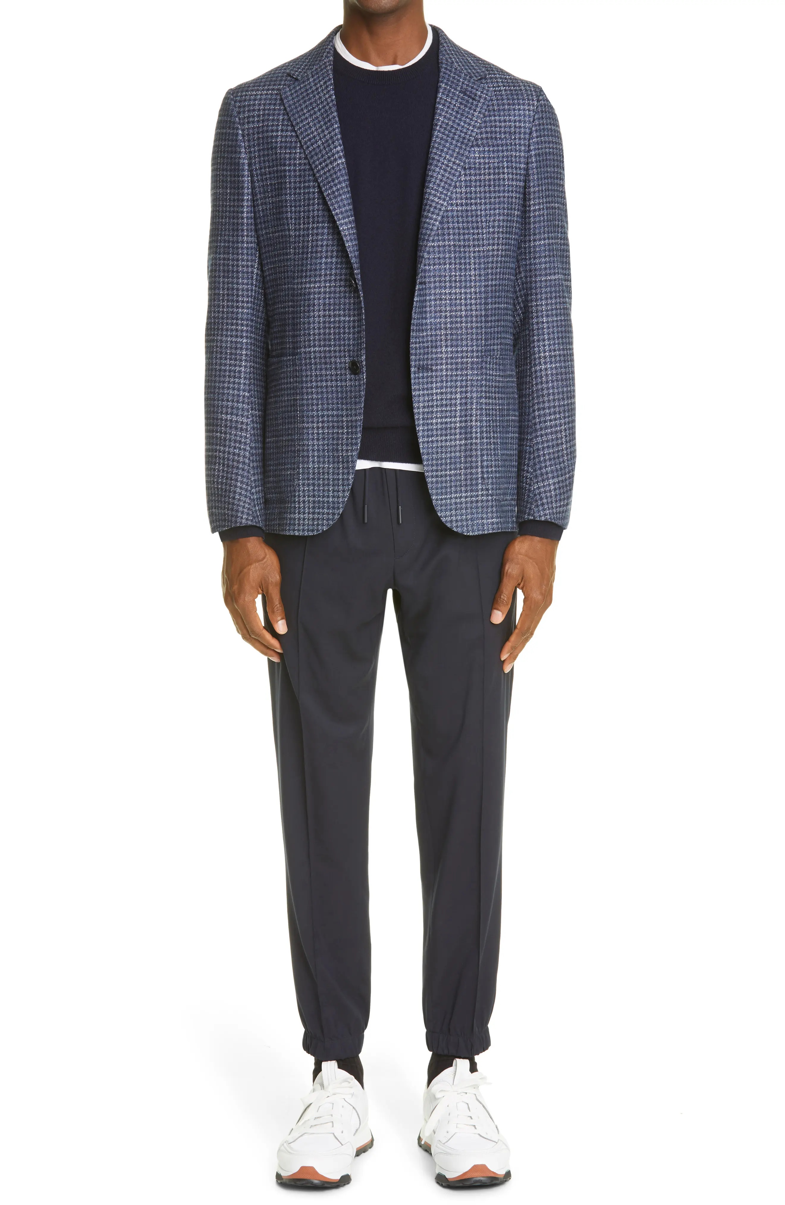 Crossover Micro Check Wool, Silk & Cashmere Sport Coat - 7