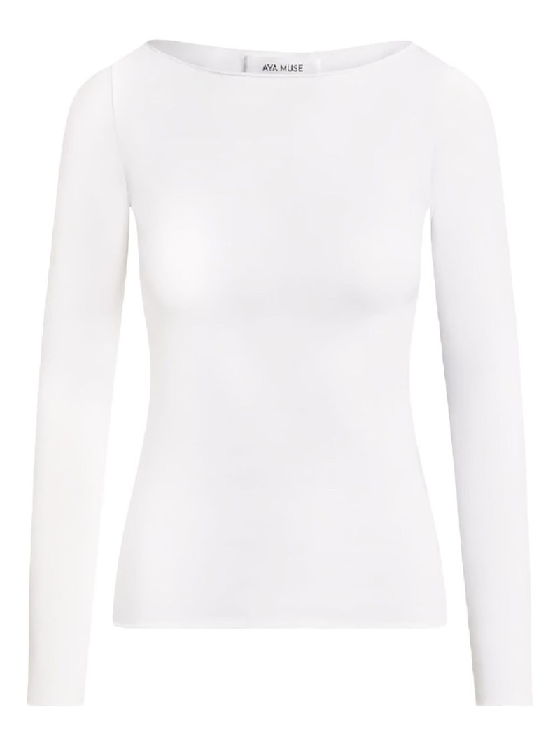 long-sleeve boat-neck top 1