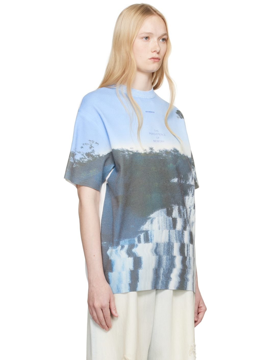 Blue Half Sleeve Knit Product. 61 T-shirt - 2