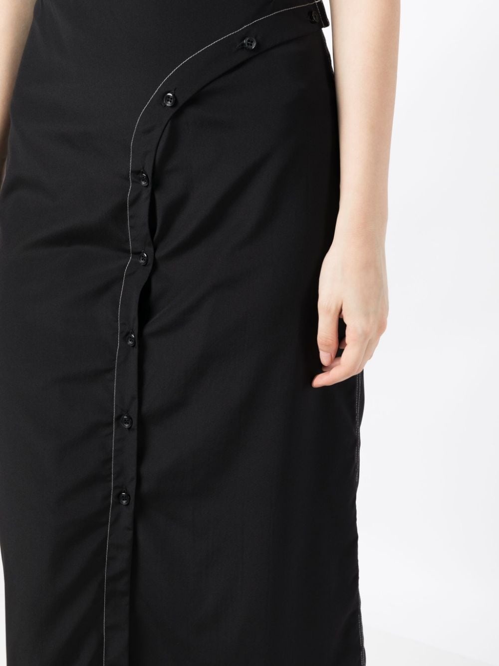 curved-line button midi skirt - 5