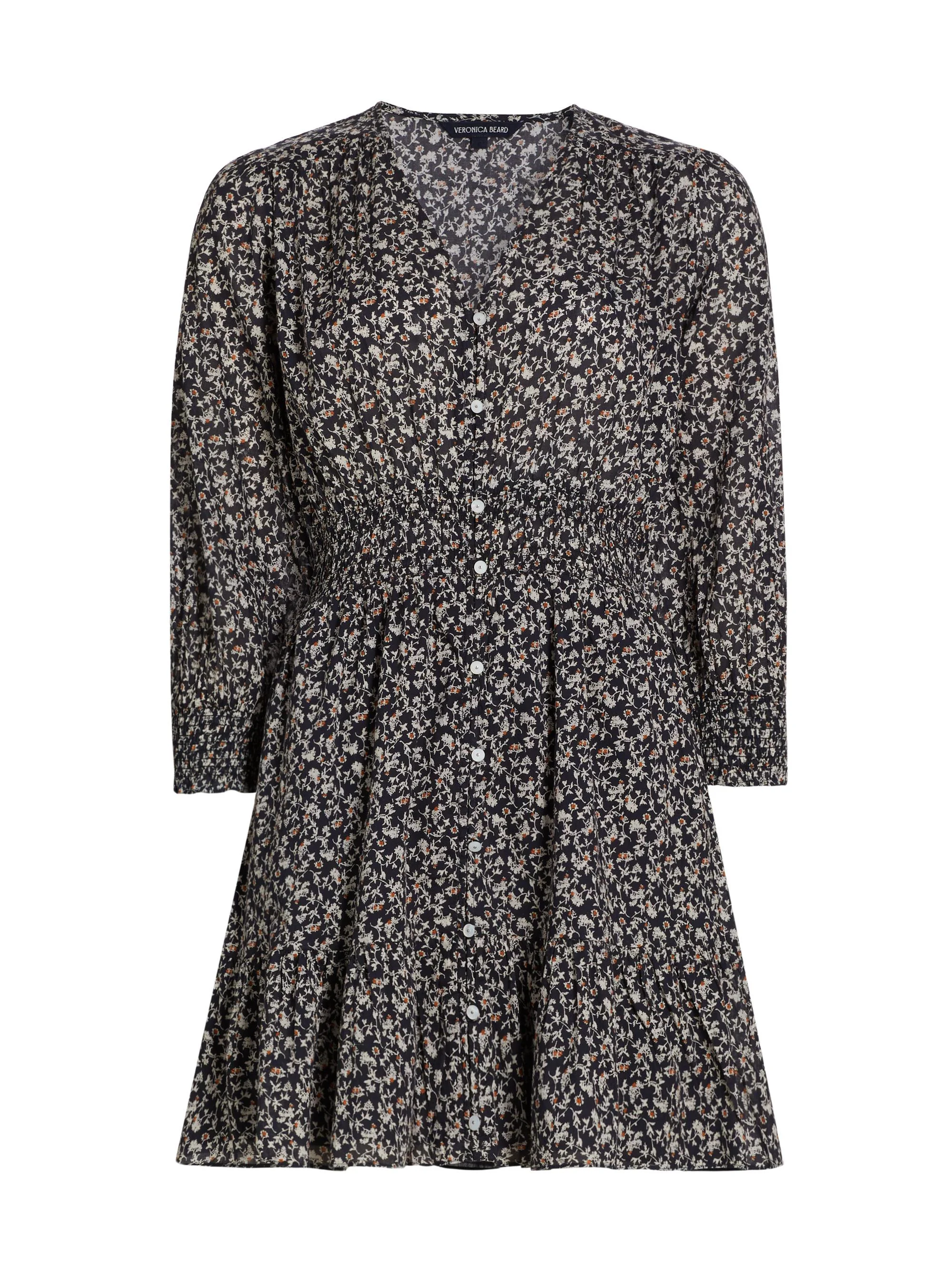 Women's Katari Floral Cotton Minidress - Navy Multi - 1