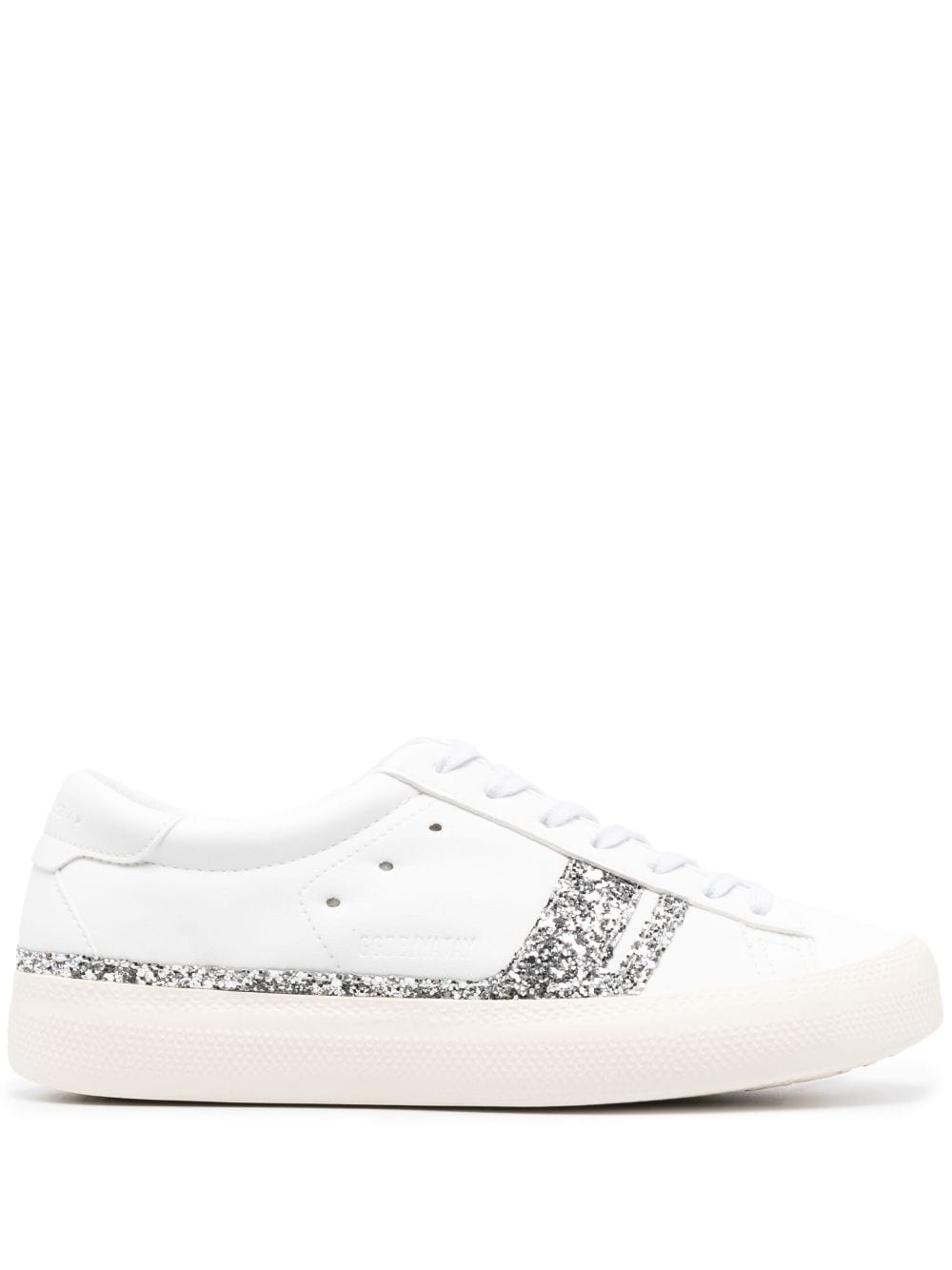 glitter-trim low-top sneakers - 1