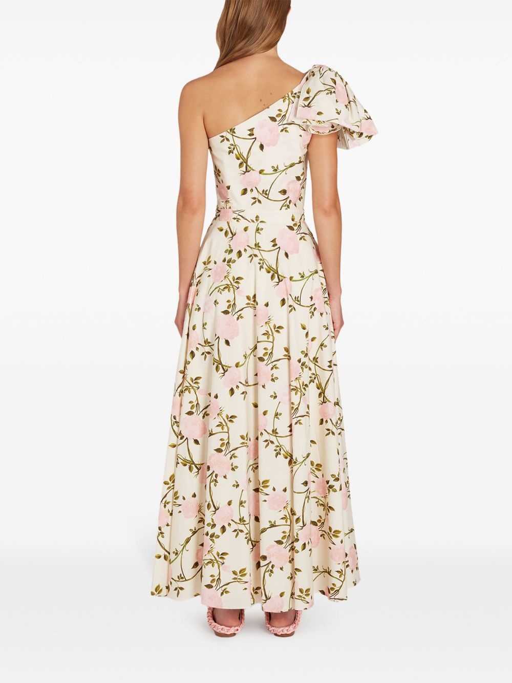 GIAMBATTISTA VALLI Rosier-print one-shoulder dress | REVERSIBLE