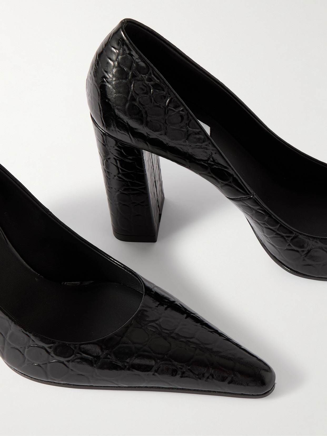 90 Croc-effect Leather Pumps - 4