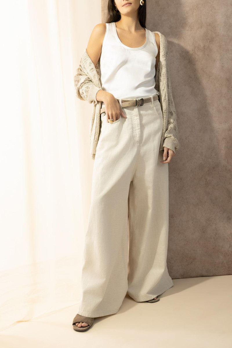 Brunello Cucinelli Scoopneck Tank - Natural outlook