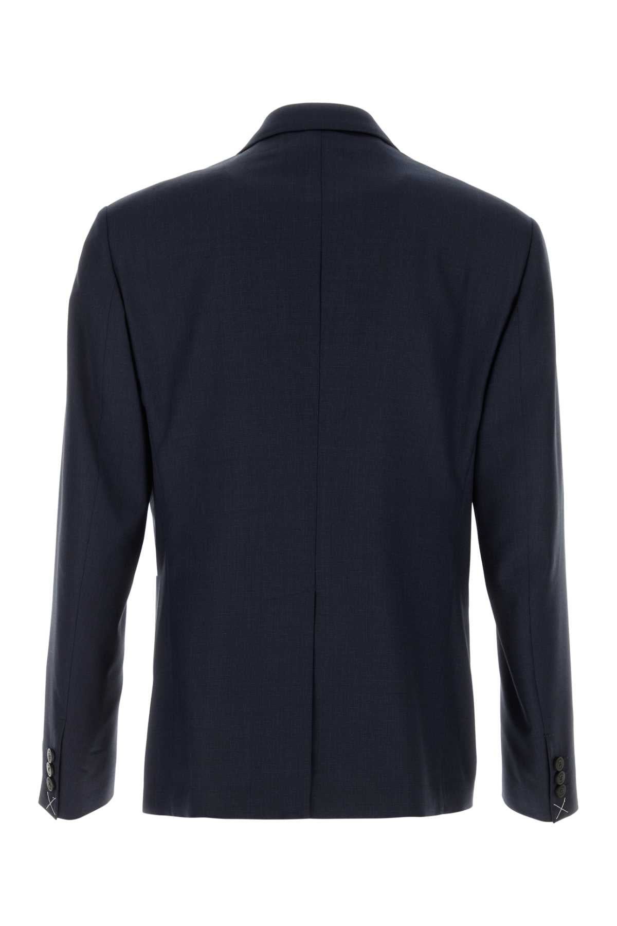 Versace Men Dark Blue Wool Blazer - 2