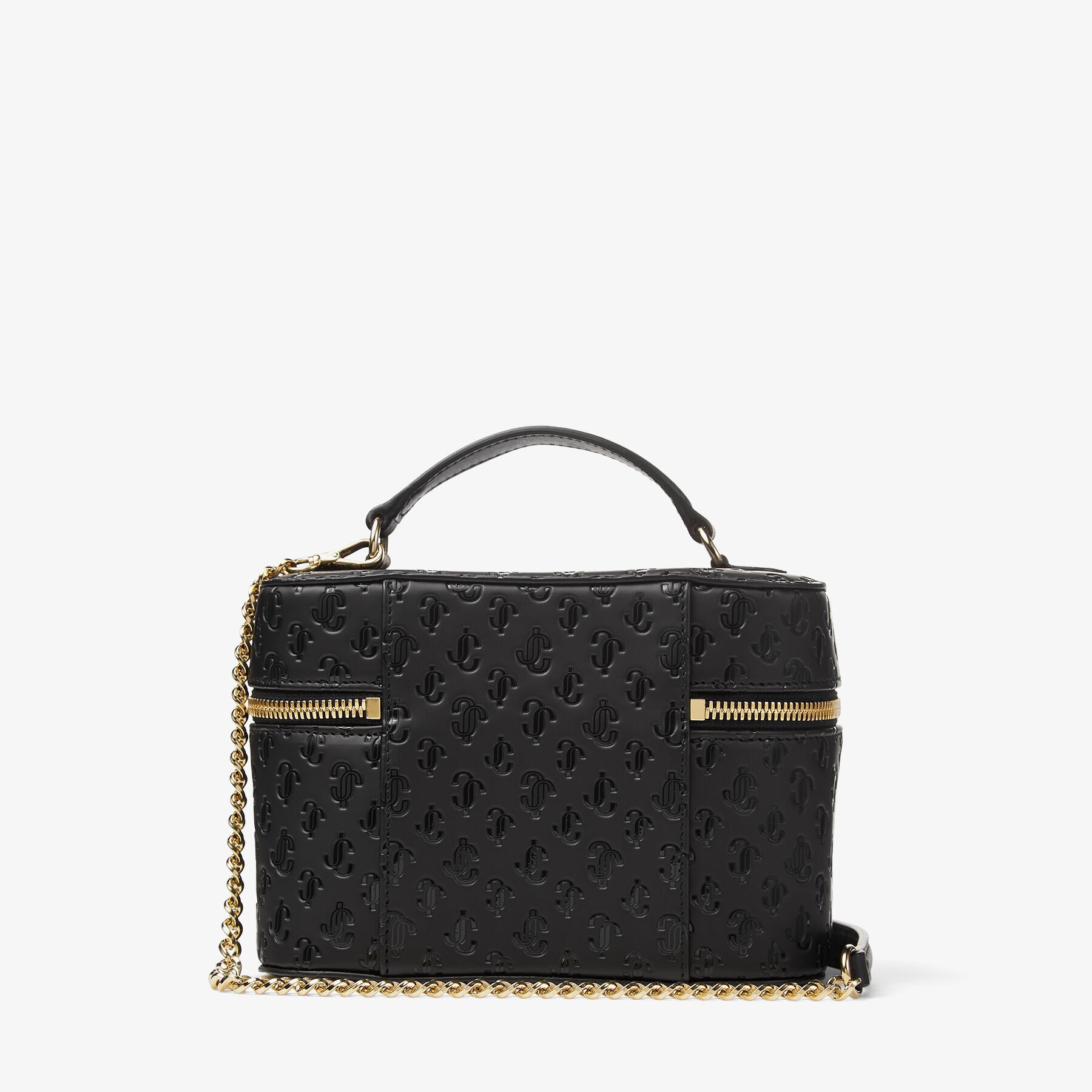 Vanity Case W/chain
Black JC Monogram Pattern Vanity Case with Light Gold JC Emblem - 6