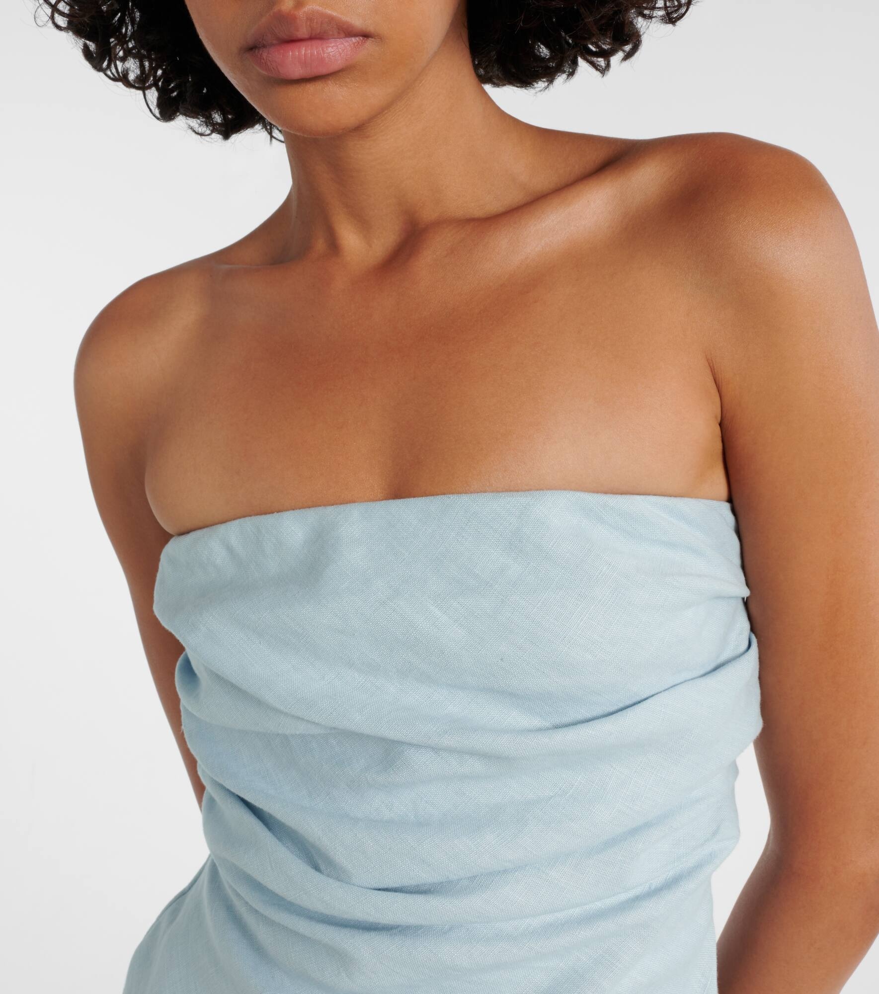 Hedy strapless linen maxi dress - 4