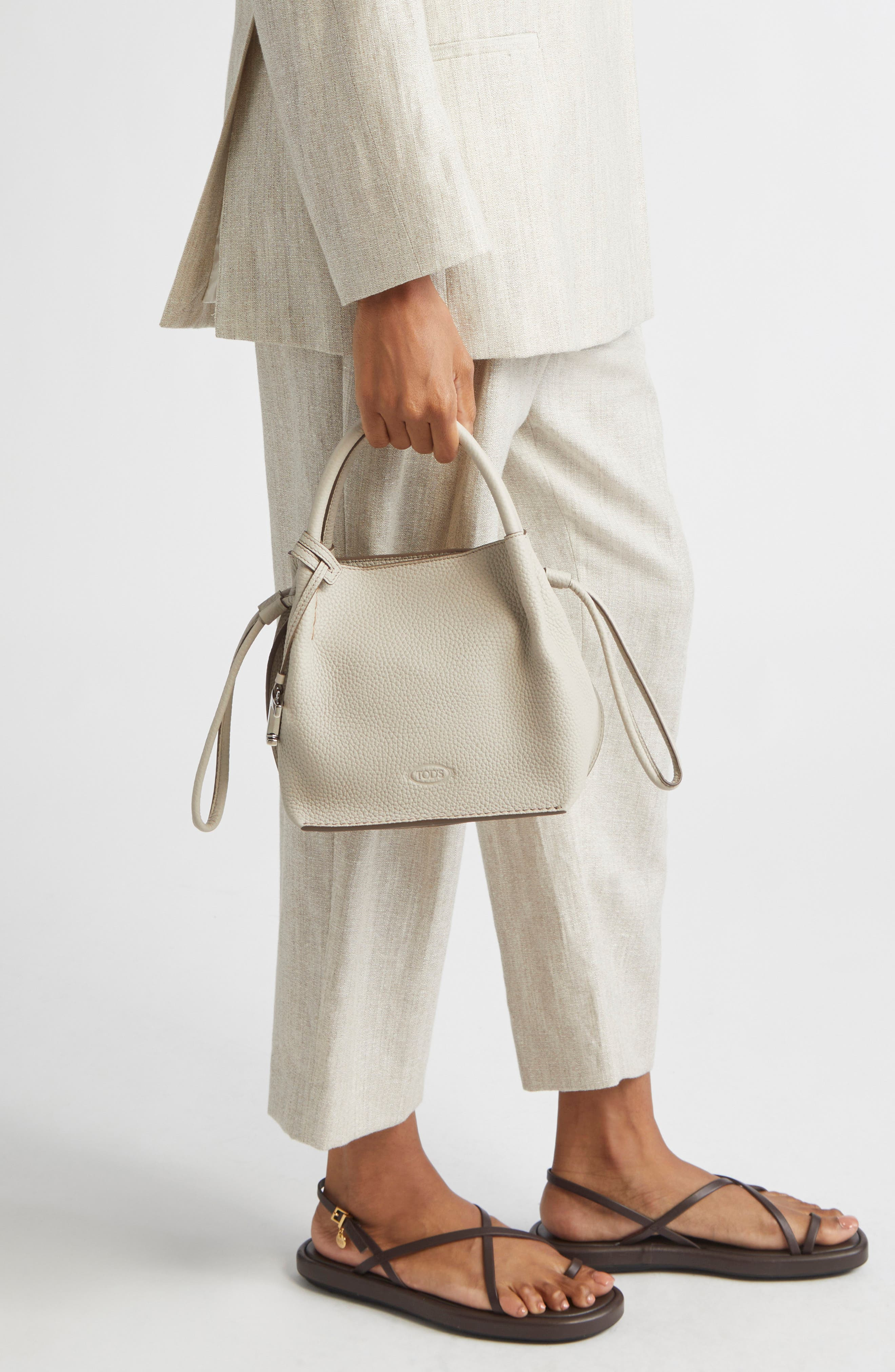 Tod's Small Buz Leather Bucket Bag in Mastice at Nordstrom - 3