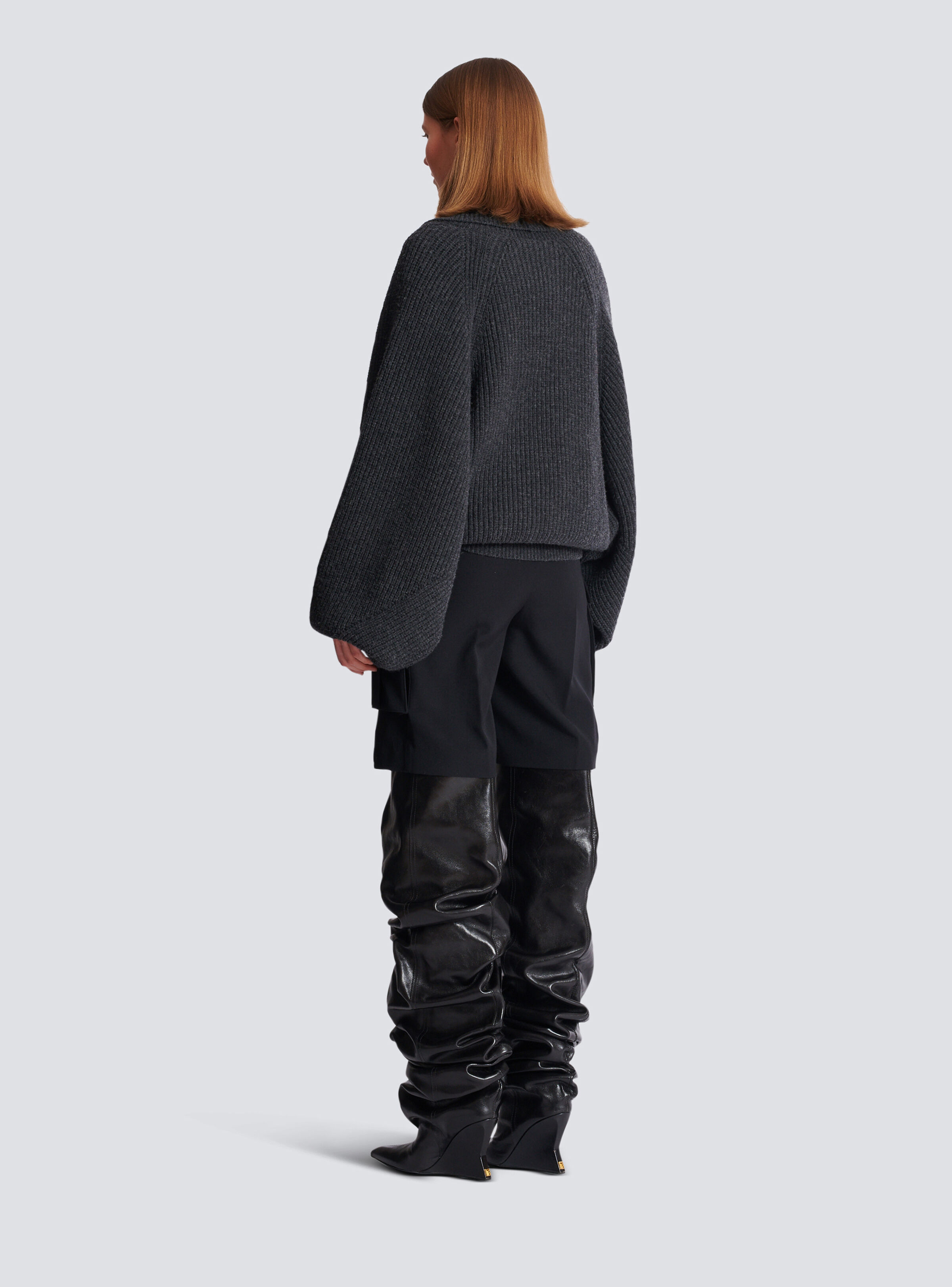 Oversized wrap knit jumper - 4