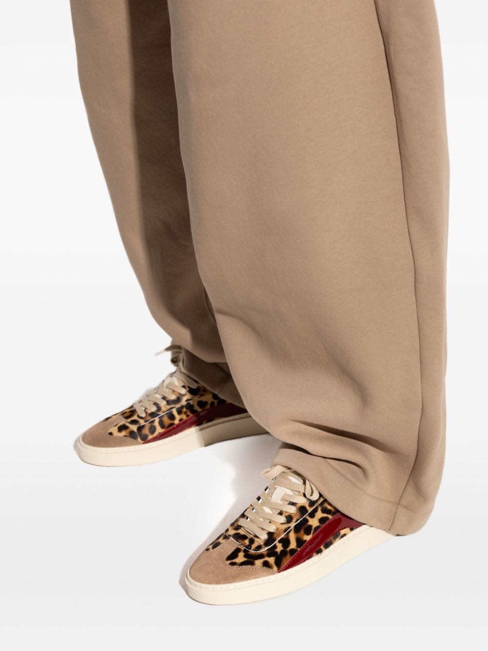 leopard-print leather sneakers - 5