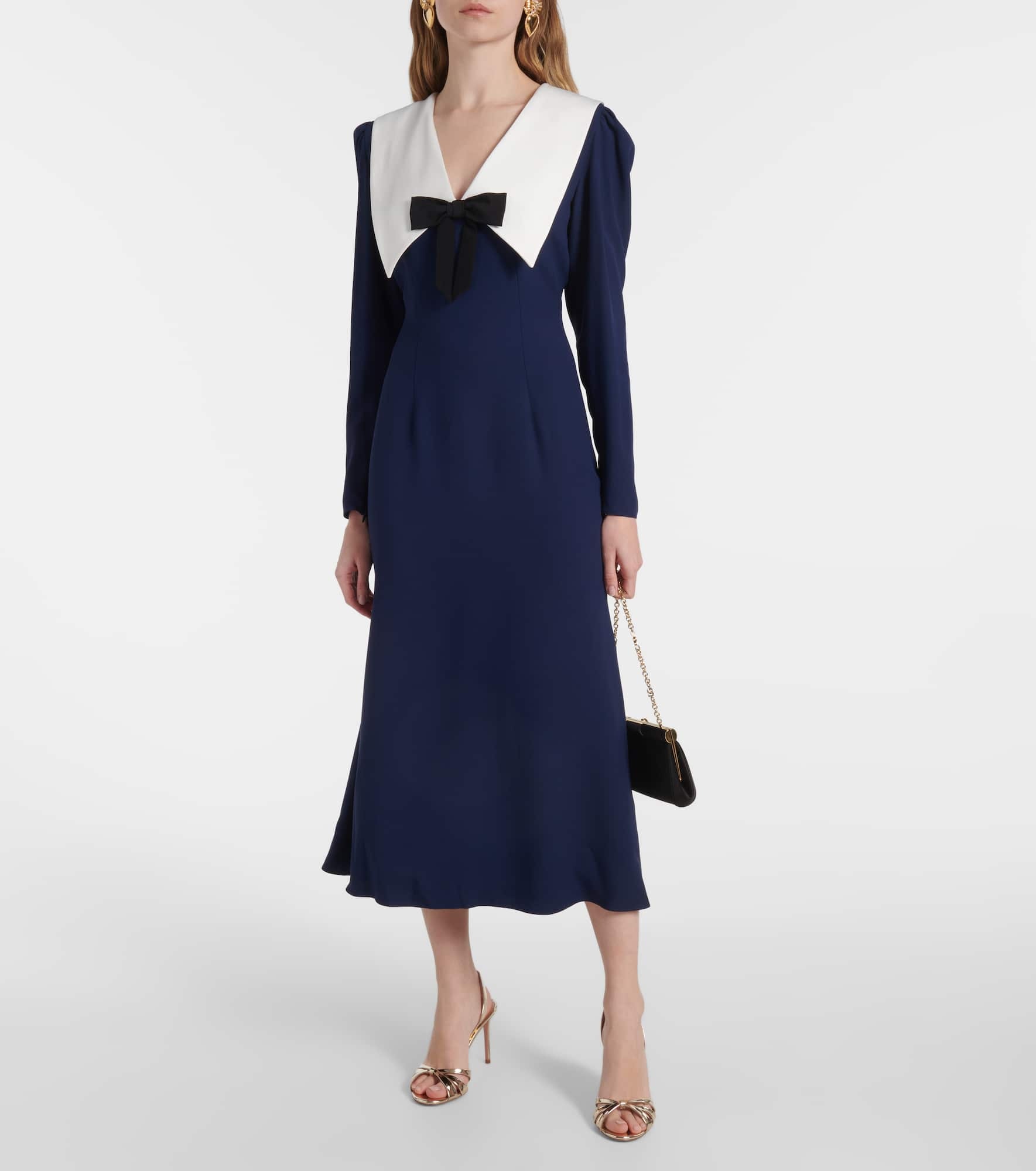 Envers bow-detail satin midi dress - 2