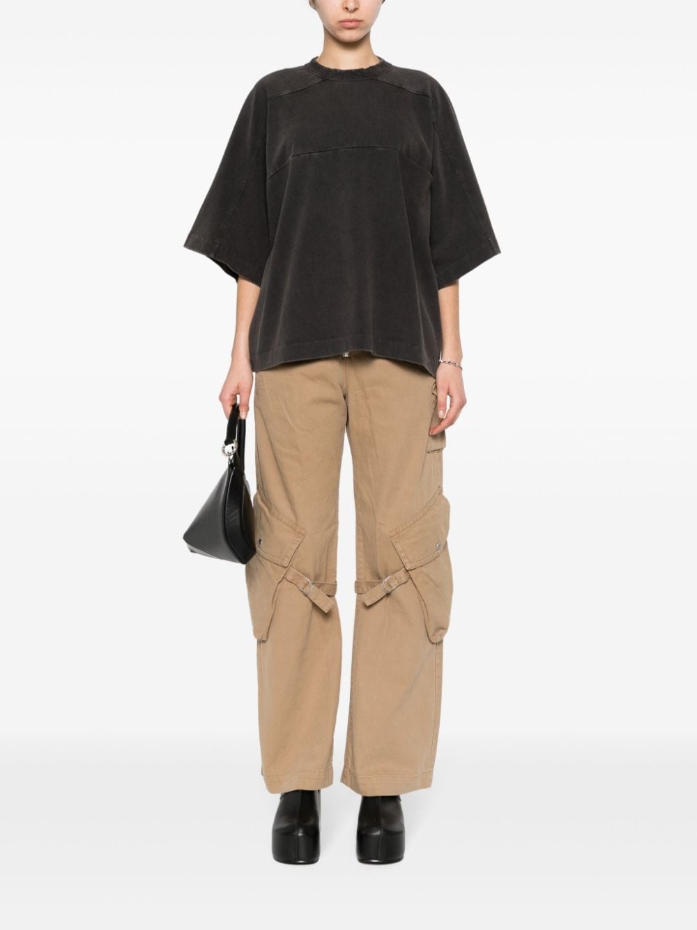 panelled organic-cotton T-shirt - 2