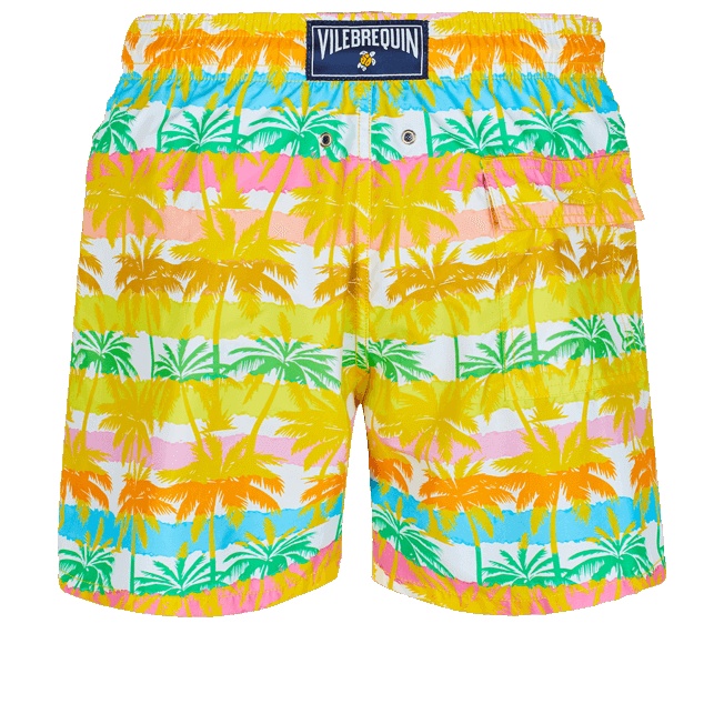 Men Swim Trunks 1990 Striped Palms - 2