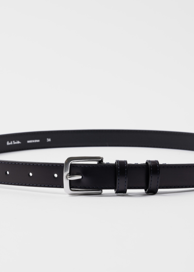 Paul Smith Gradient Dark Purple and Black Leather Silver Tip Belt outlook