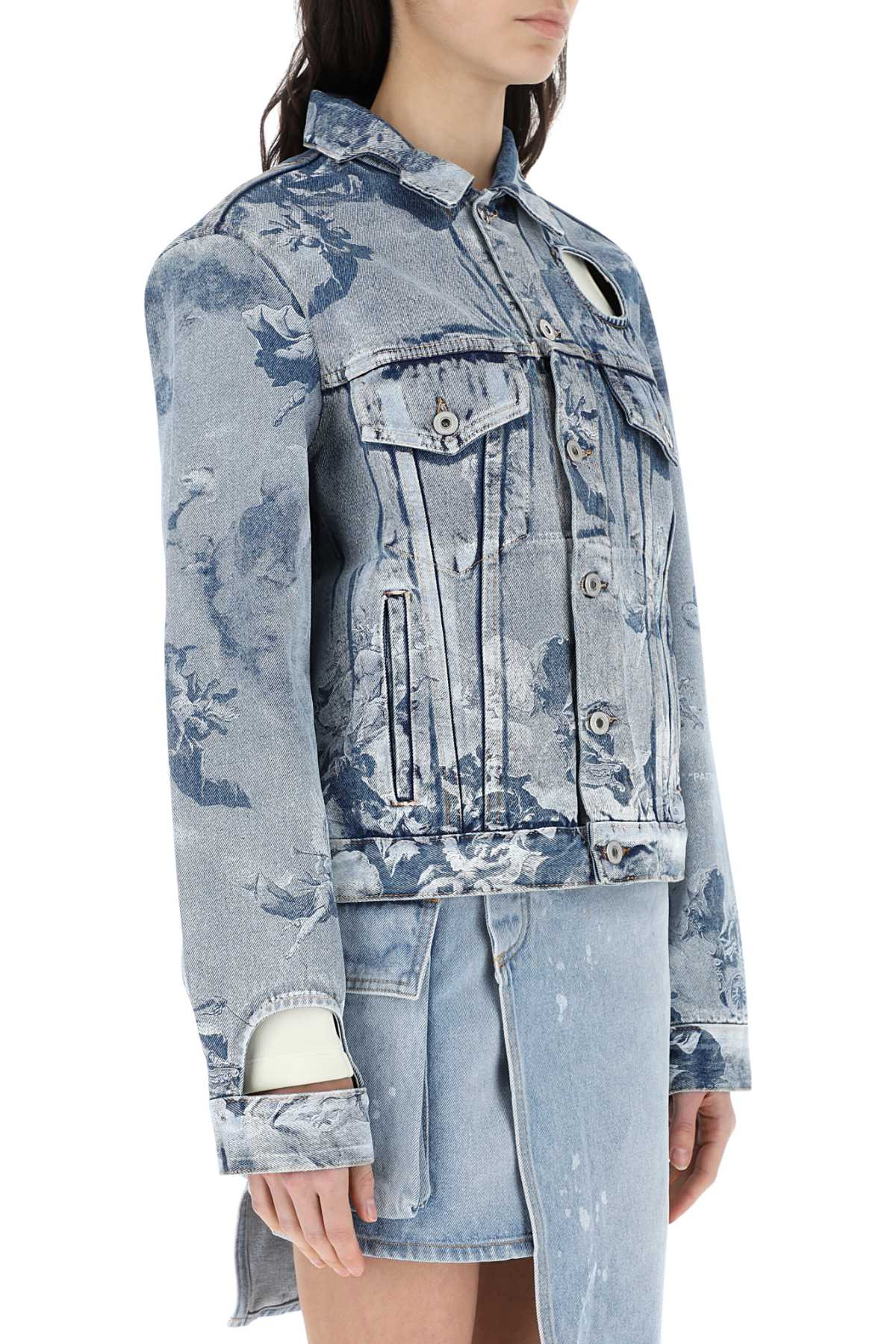 Off White Women Printed Denim Jacket - 3