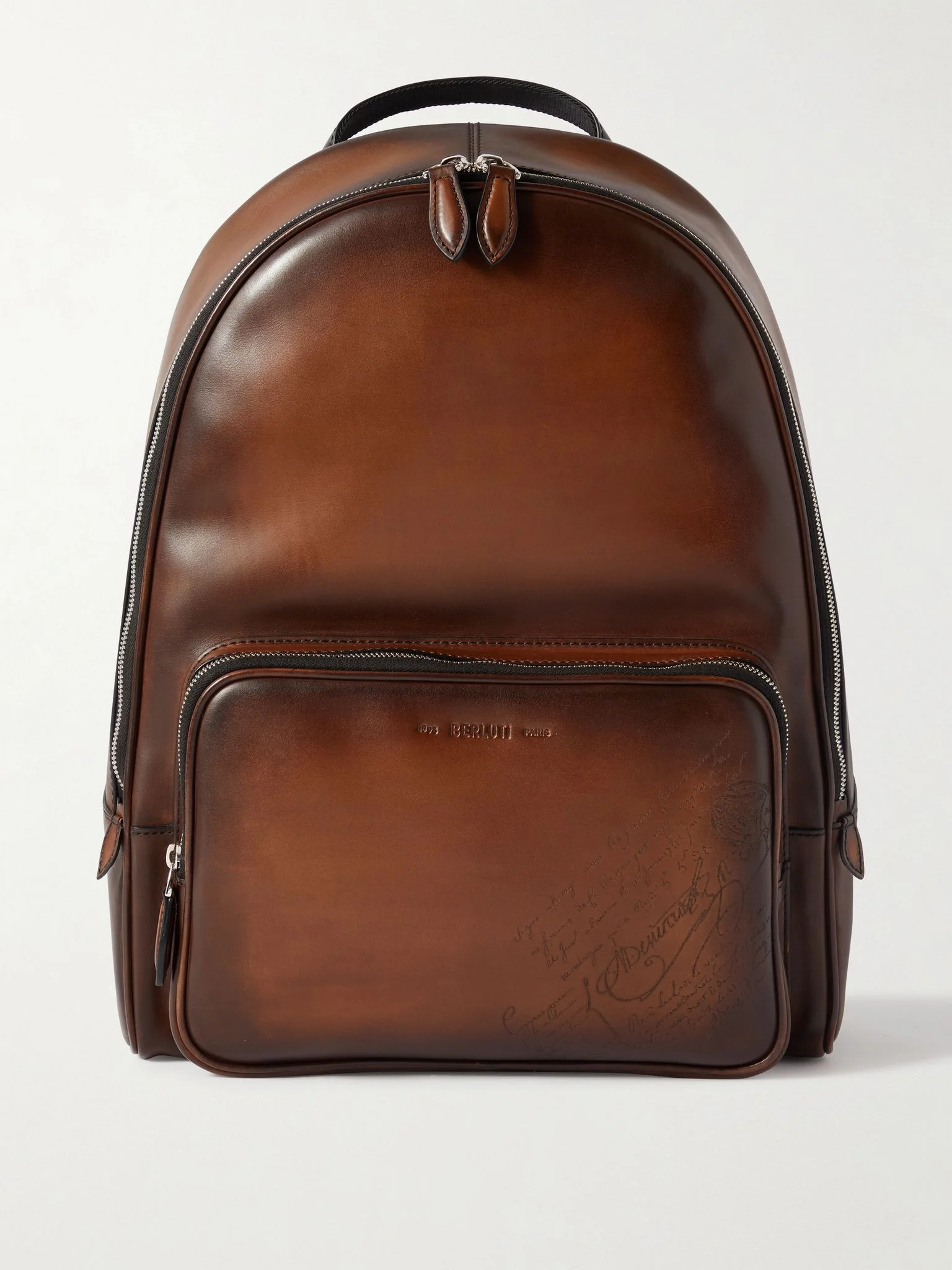 Scritto Leather Backpack Brown - 1