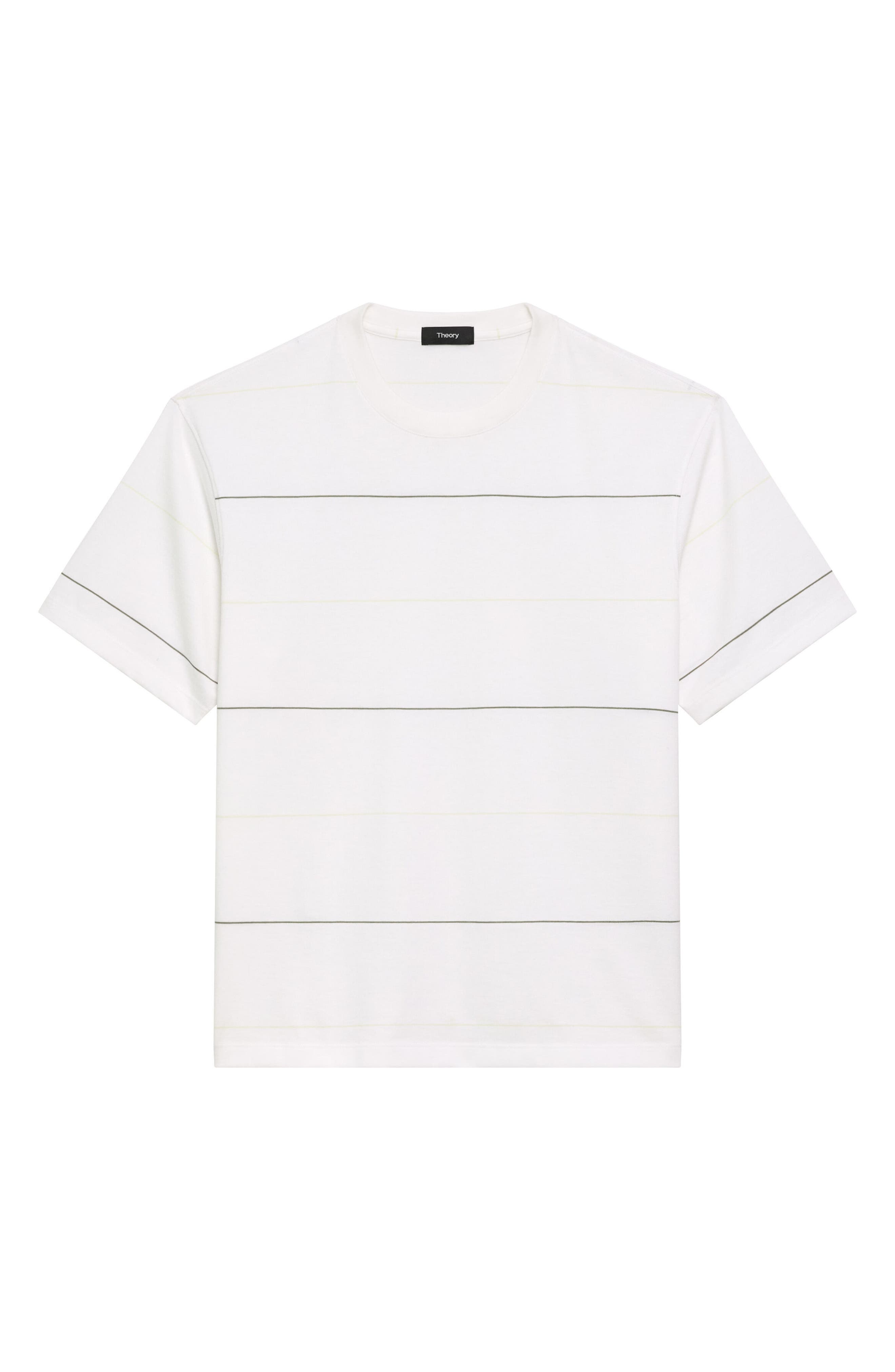 Theory Stripe Relaxed Pima Cotton T-Shirt in White Multi at Nordstrom - 5