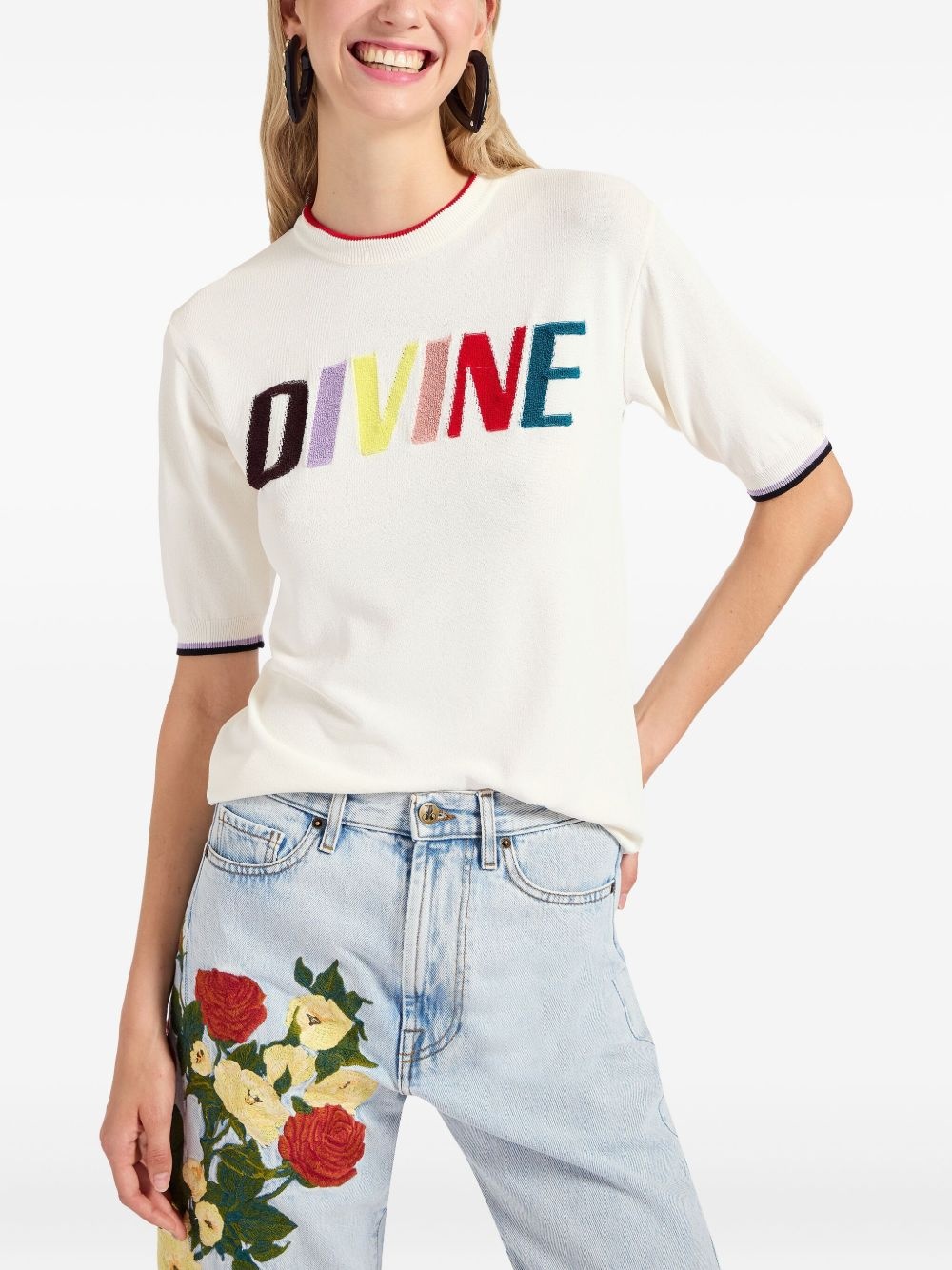 Divine embroidered T-shirt - 2