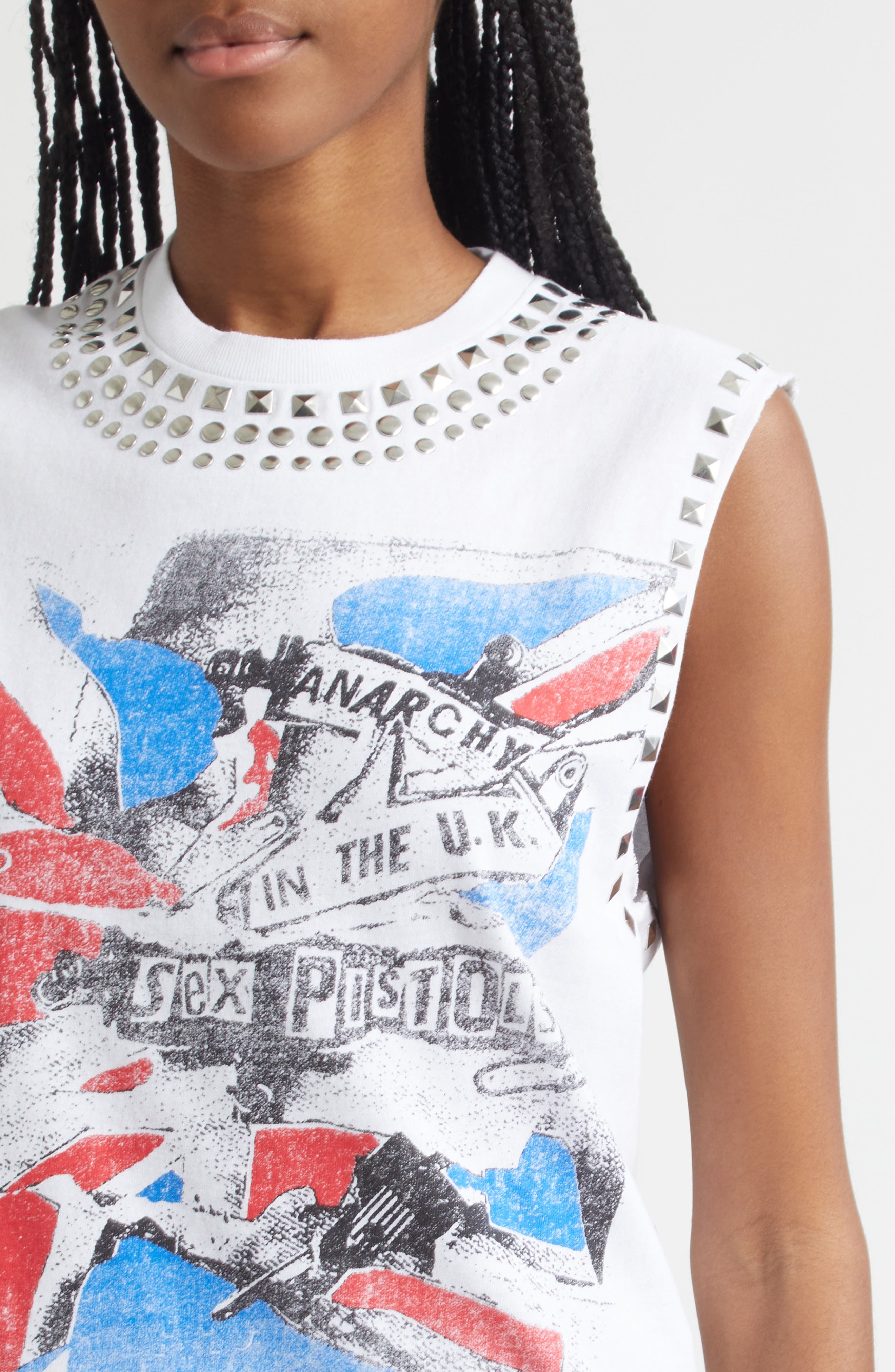 Alice + Olivia Micah Embellished Muscle Tank in Sex Pistols at Nordstrom - 4