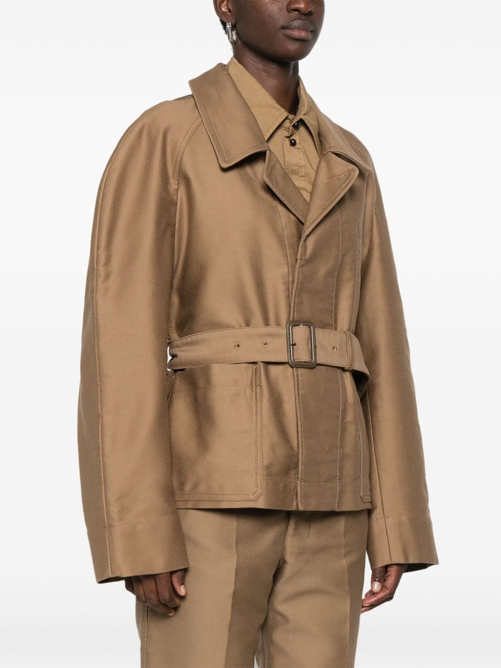 belted two-pocket jacket - 3