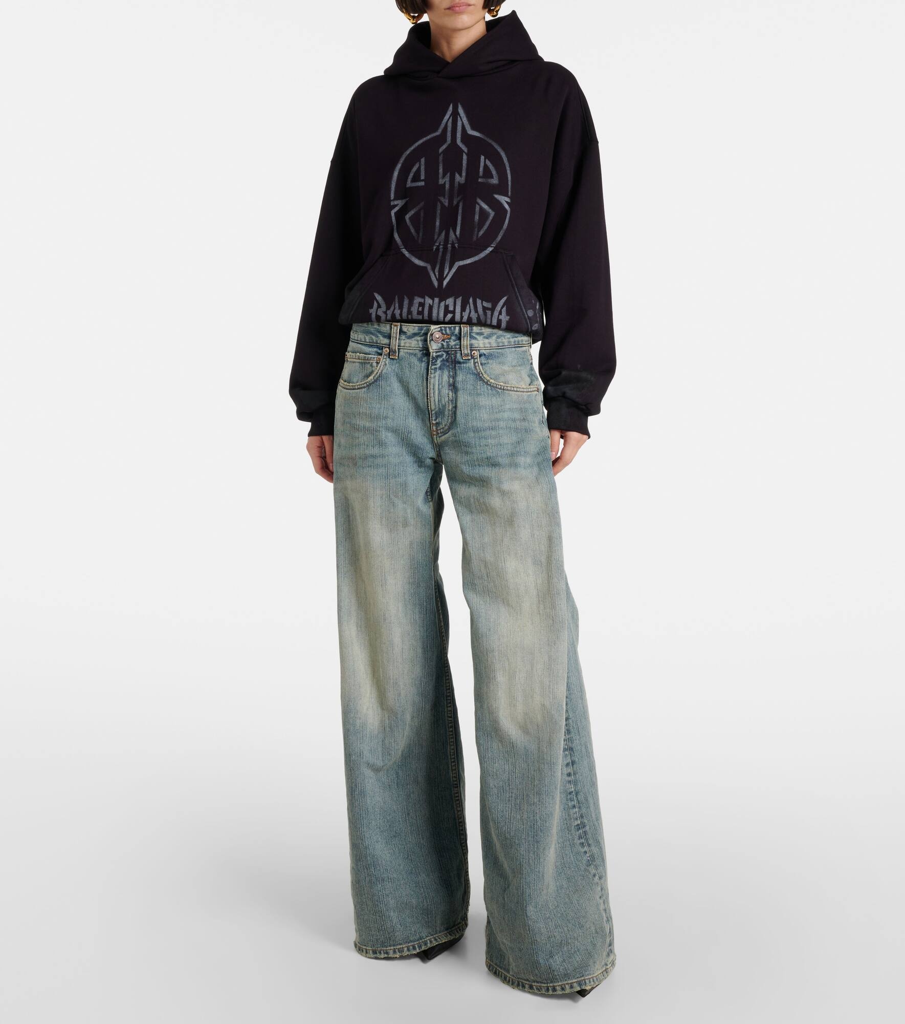 Mid-rise wide-leg jeans - 7