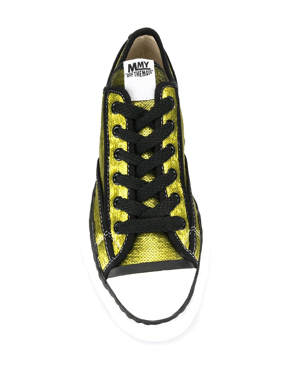 sequin-embroidered lace-up sneakers - 4