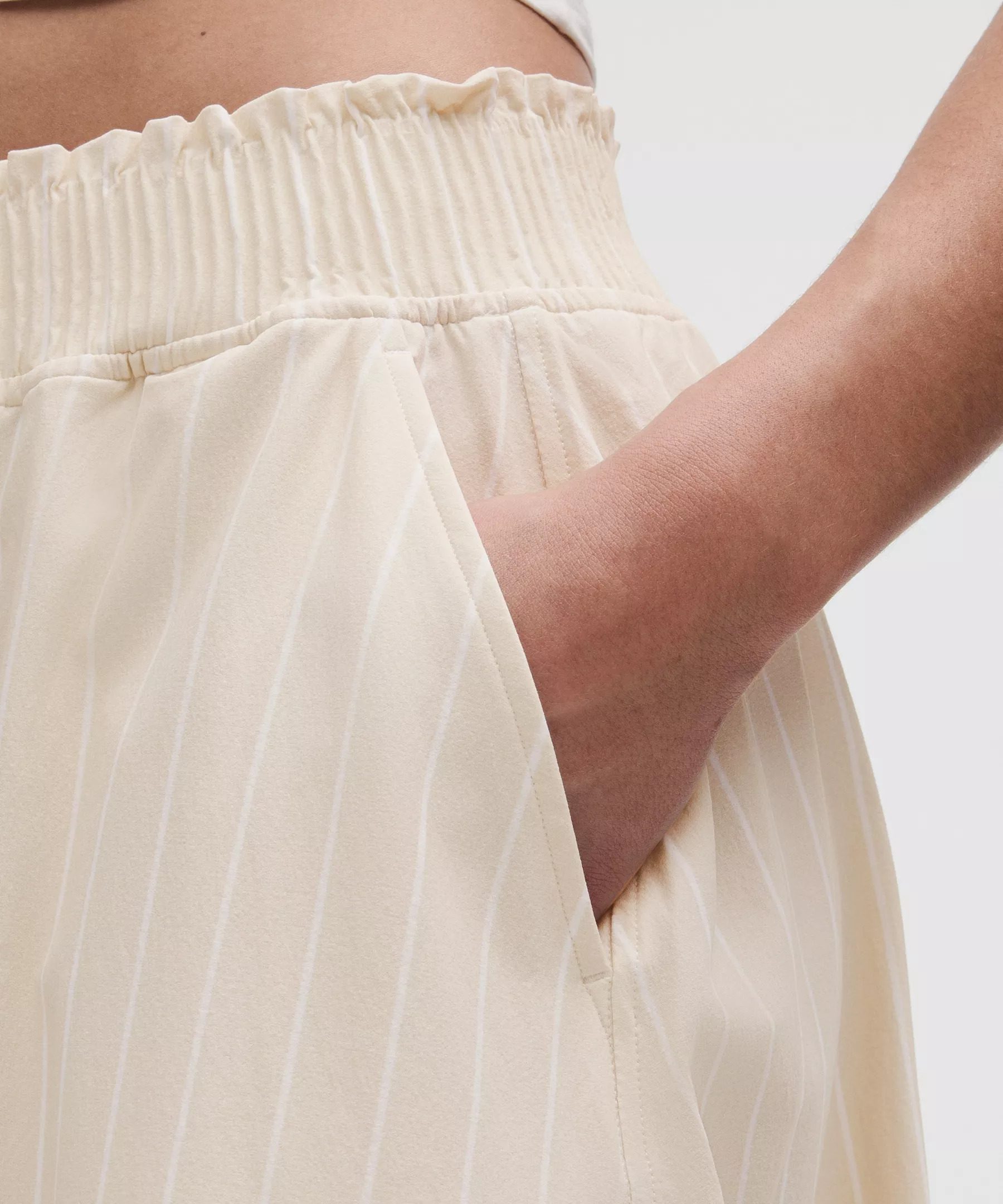 Stretch Woven Ruffle-Waist Midi Skirt - 5
