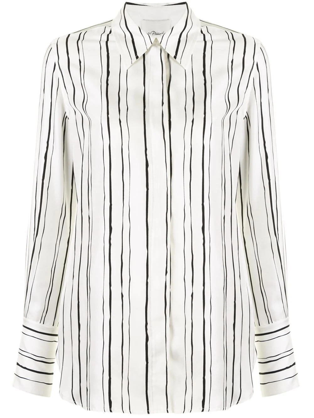 LS PAINTED STRIPE BLOUSE - 1