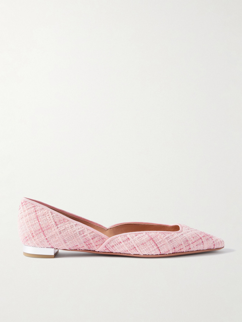 Maia Grosgrain-trimmed Tweed Ballet Flats 1