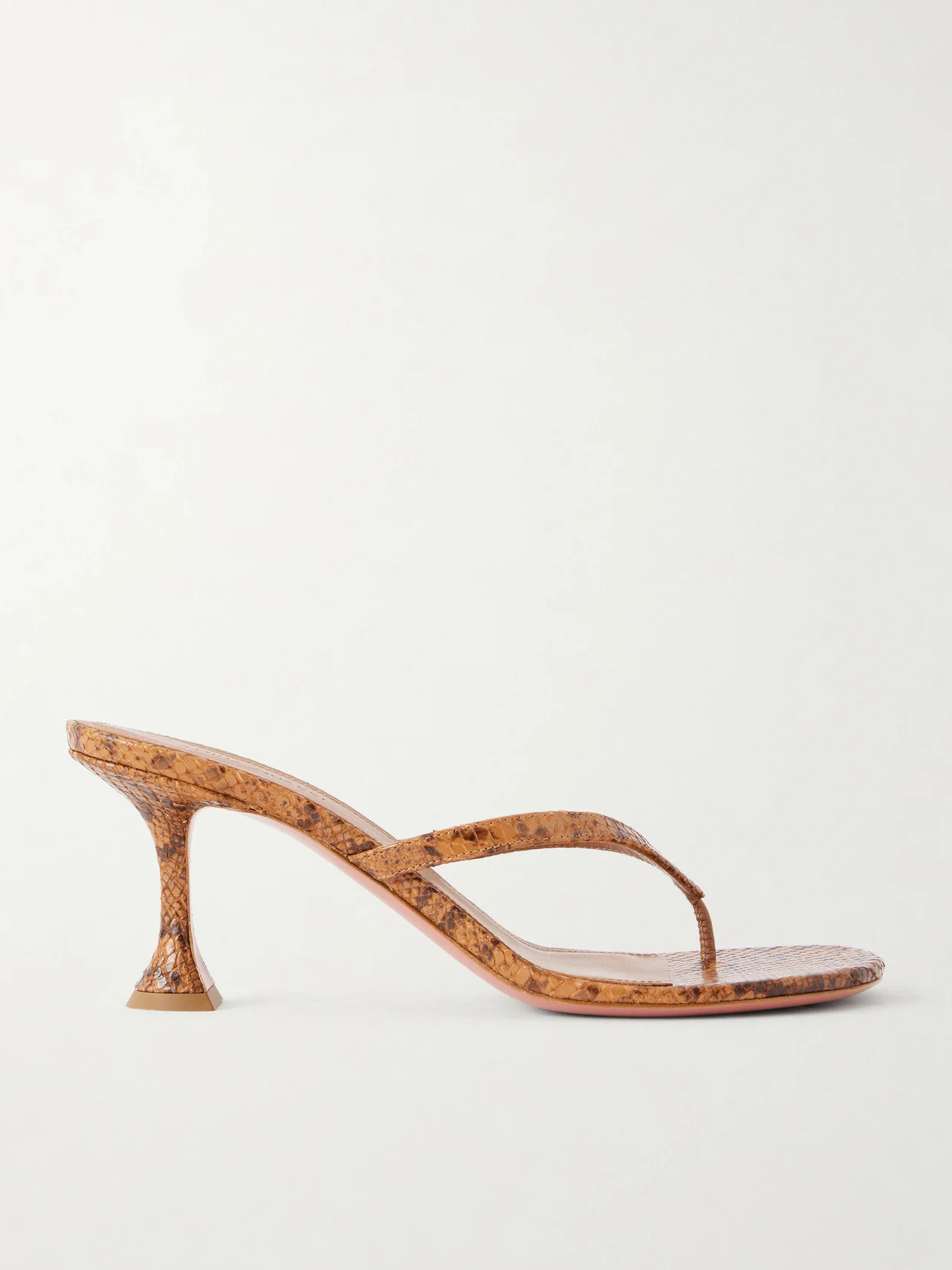 Juliette 70 Snake-effect Leather Thong Sandals - 1
