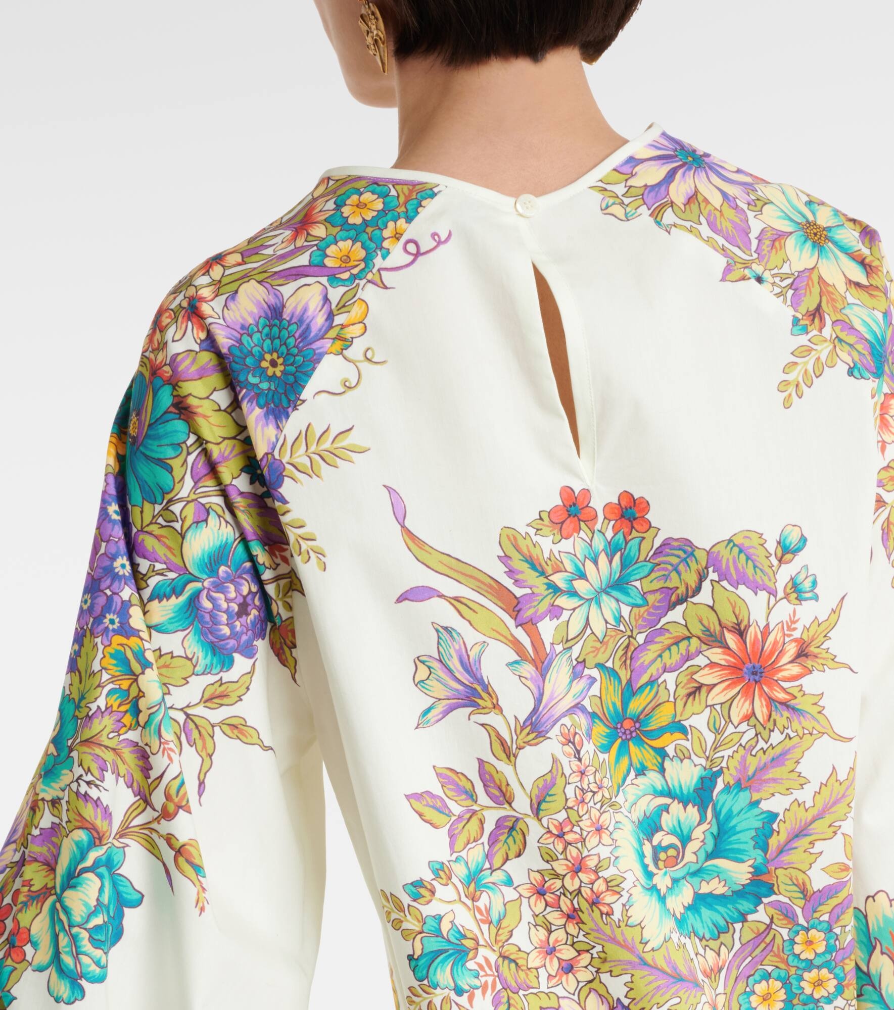 Floral cotton poplin minidress - 5