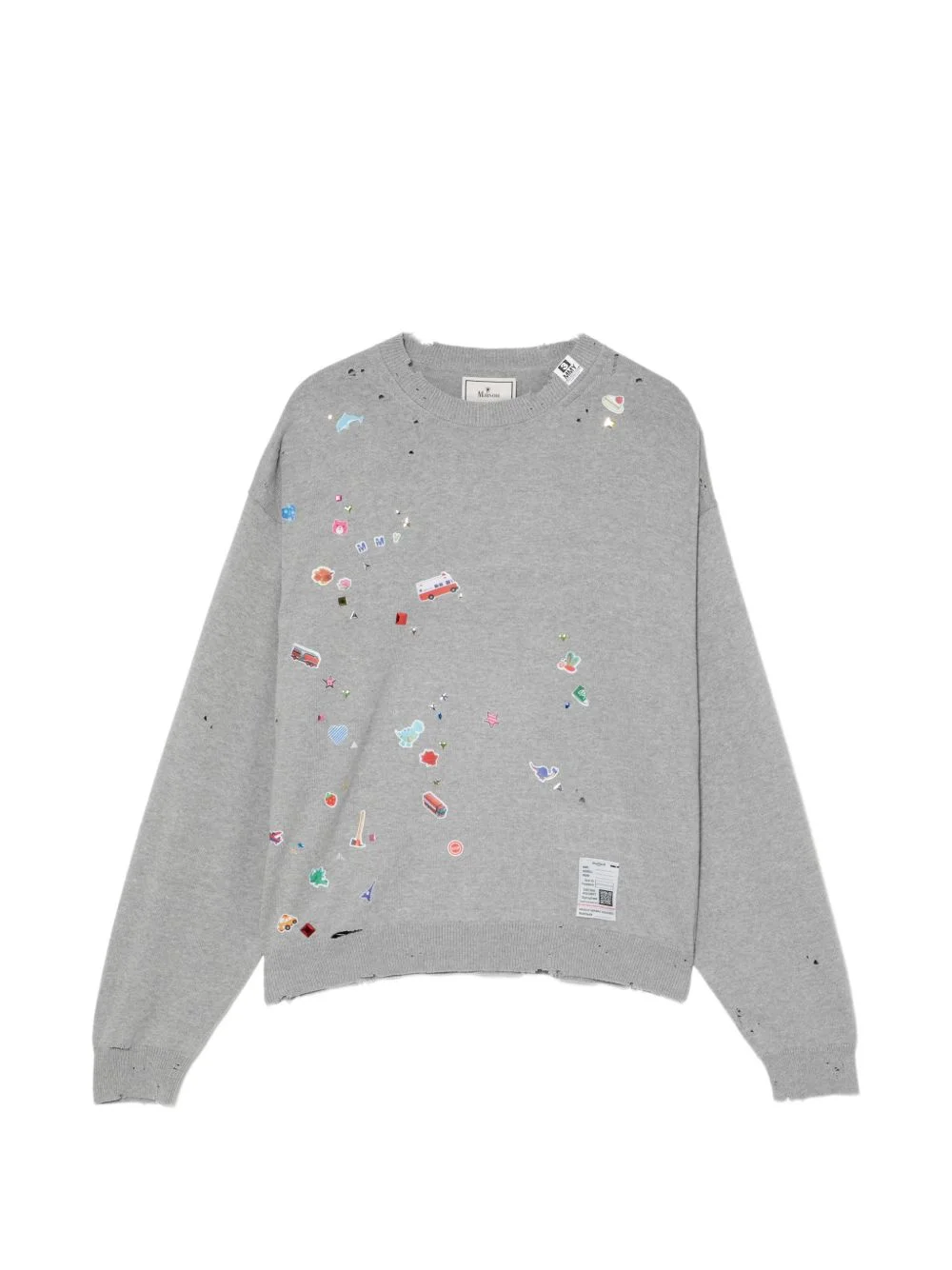 graphic-appliqué sweater - 1